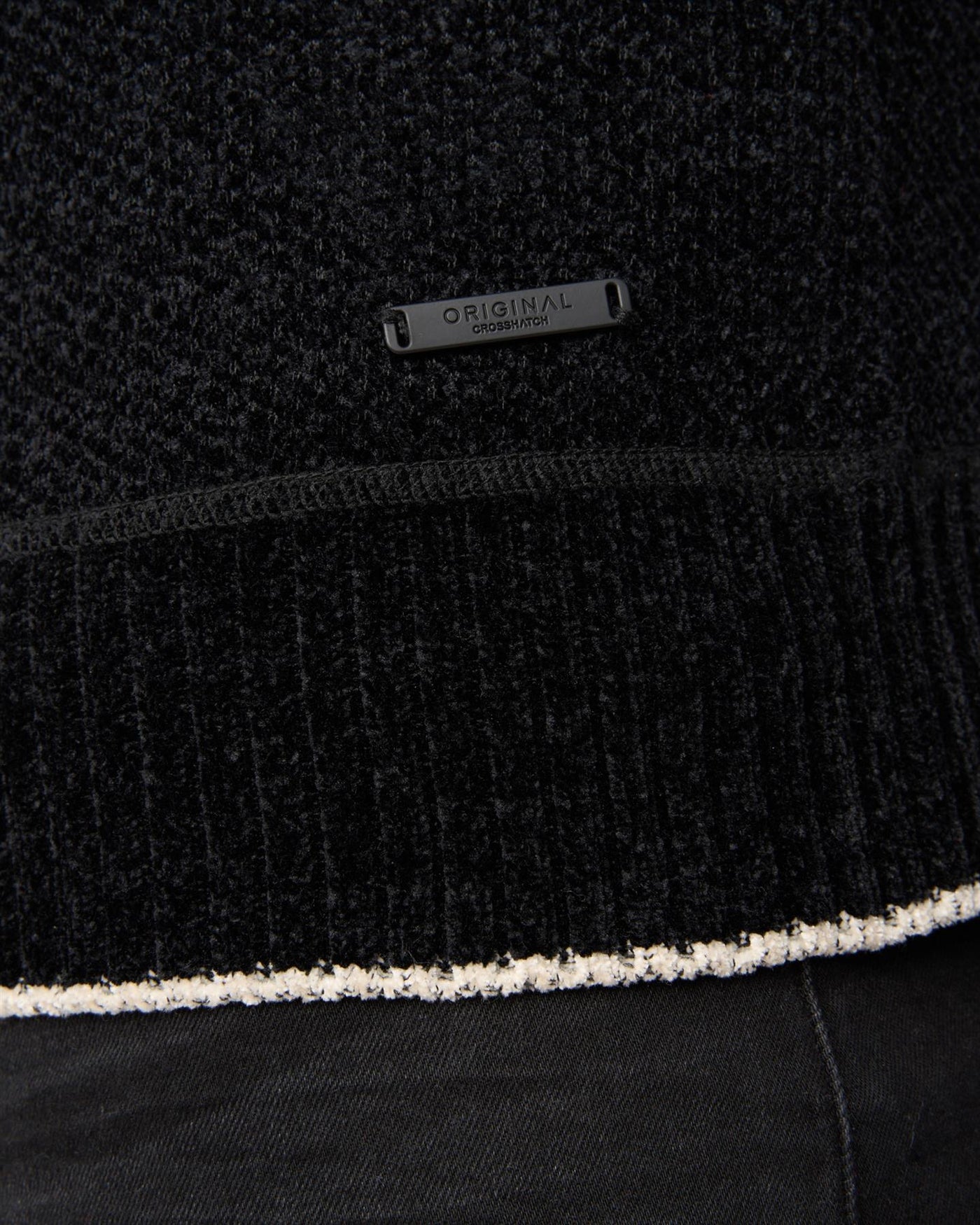 Mens Coldwell Chenille 1/4 Zip Knit Black