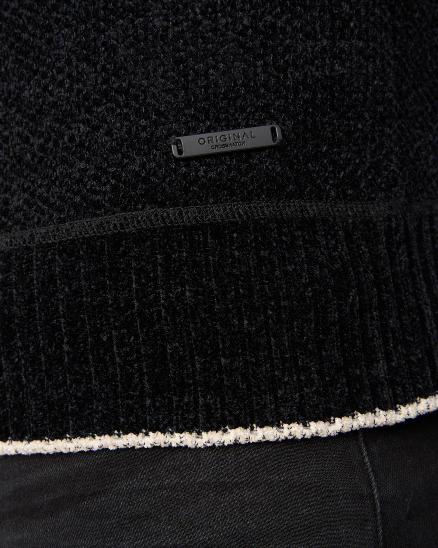 Mens Coldwell Chenille 1/4 Zip Knit Black