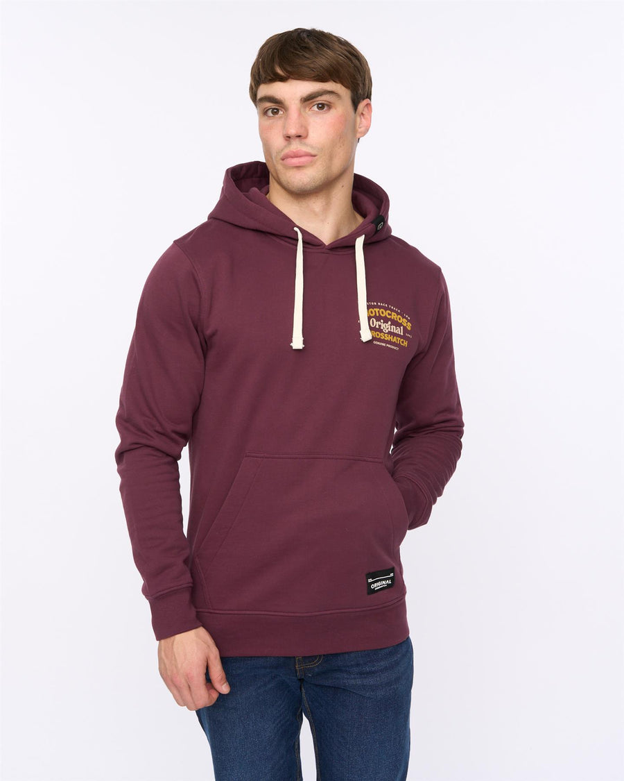Mens Motocross Hoodie Wine