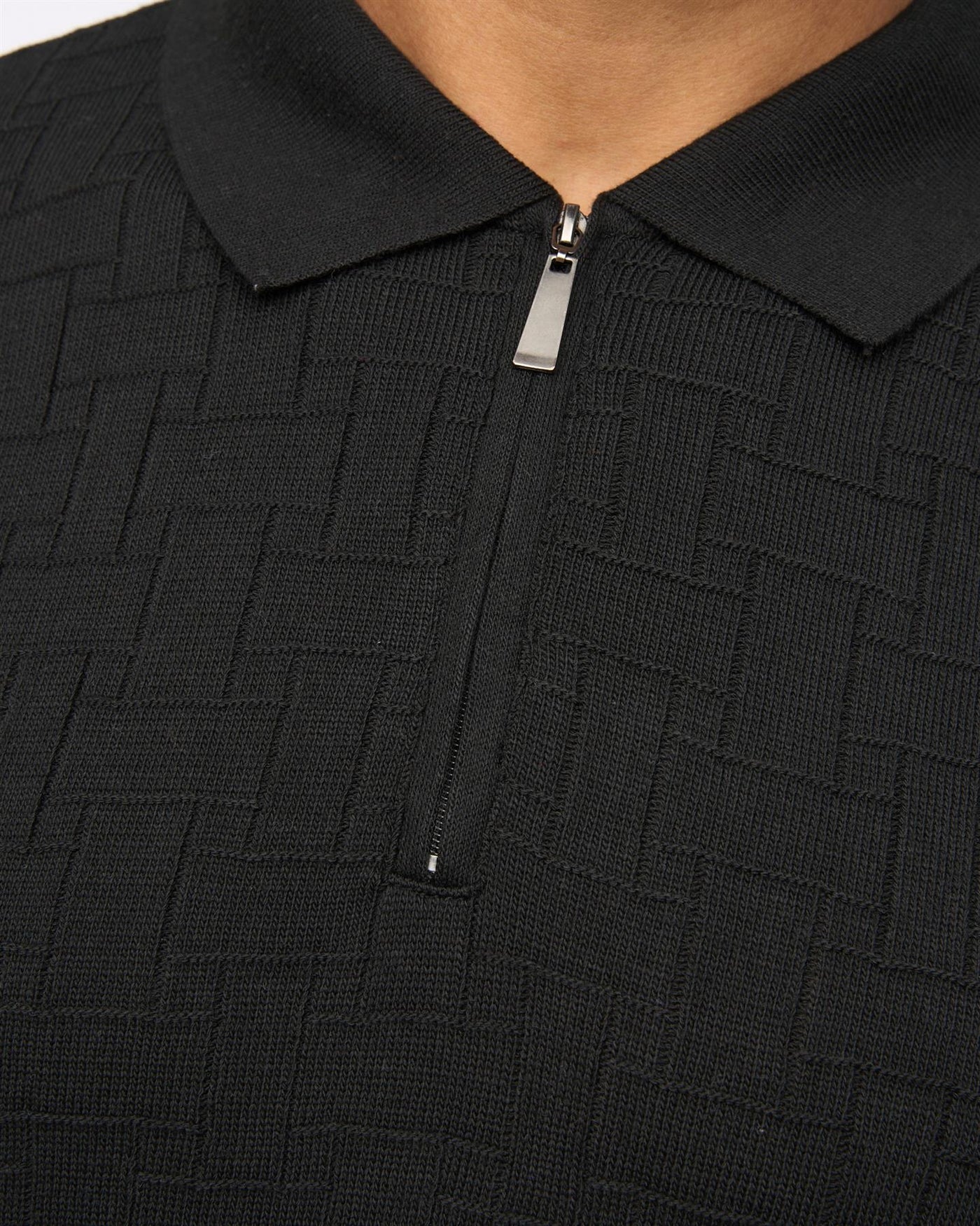 Aldrich 1/2 Zip Knit Polo Black