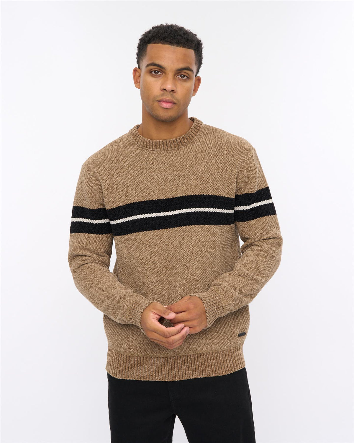 Mens Roundall Chenille Knit Taupe