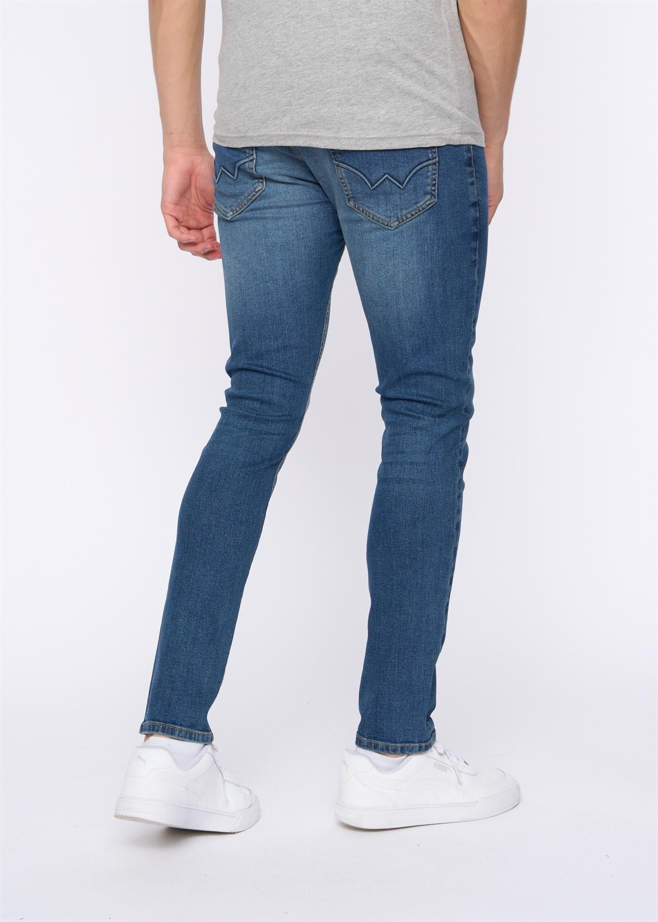 Mens Overburg Tapered Jeans Mid Wash