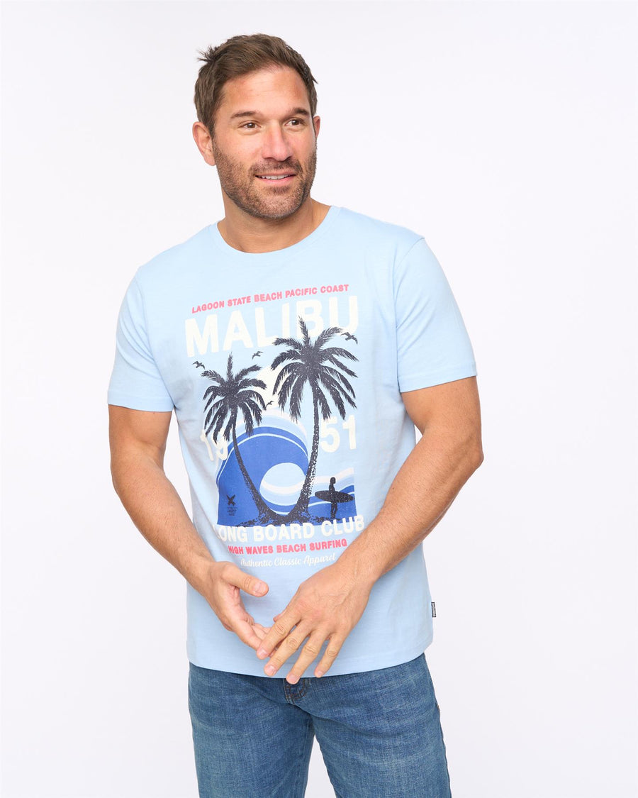 Mens Malwaves T-Shirt Light Blue
