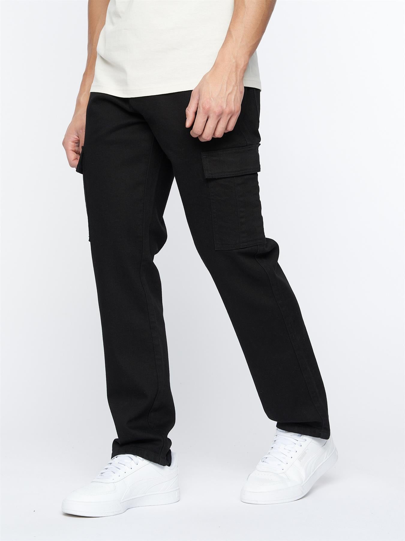 Kremtap Cargo Jeans Solid Black