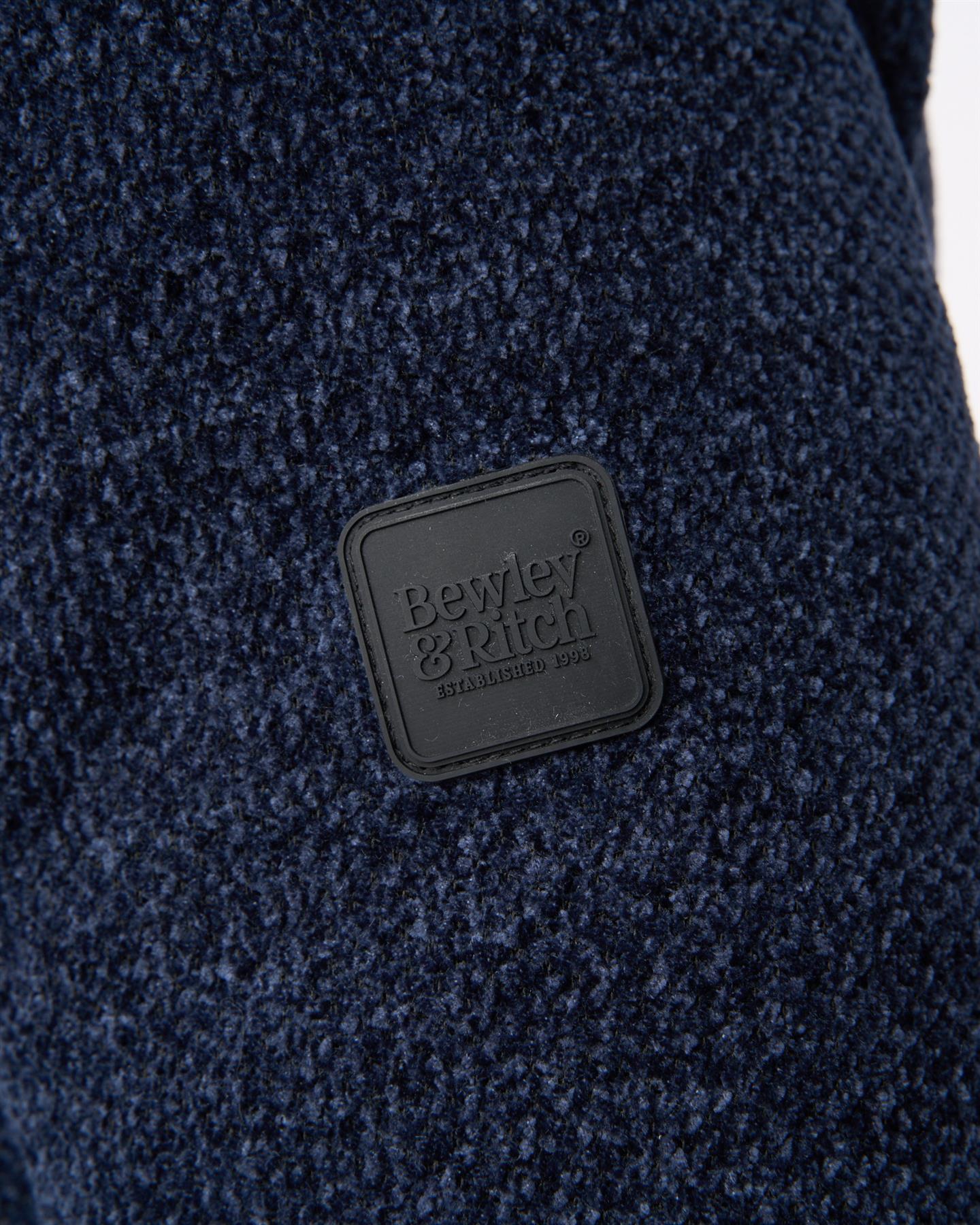 Mens Gladstone Funnel Kneck Zip Knit Navy