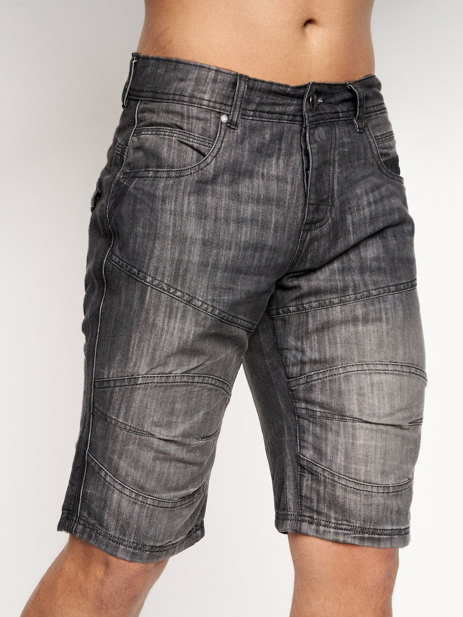 Crosshatch Mens Winston MVE Denim Shorts Black Wash