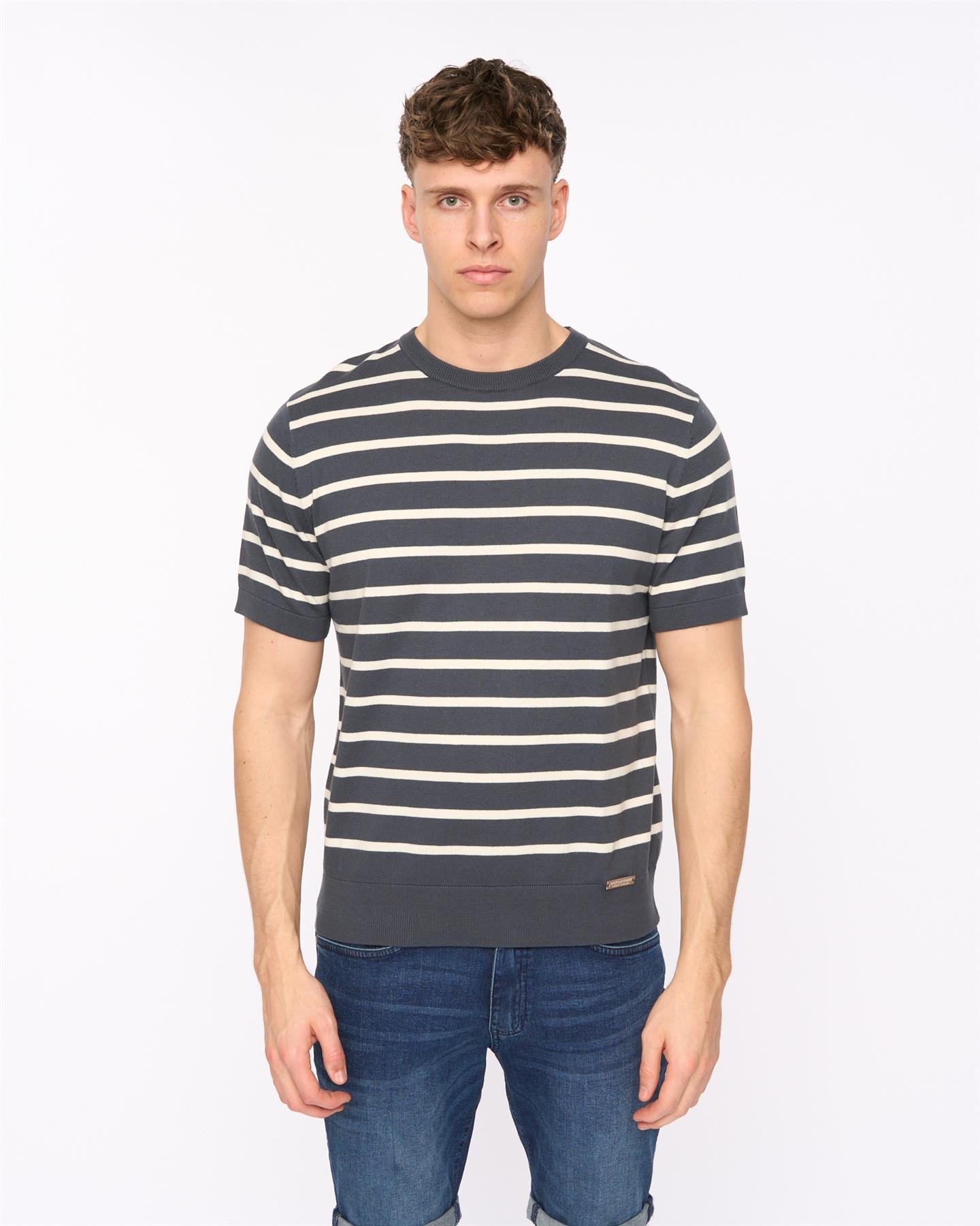 Mens Norwell Knit T-Shirt Slate Blue