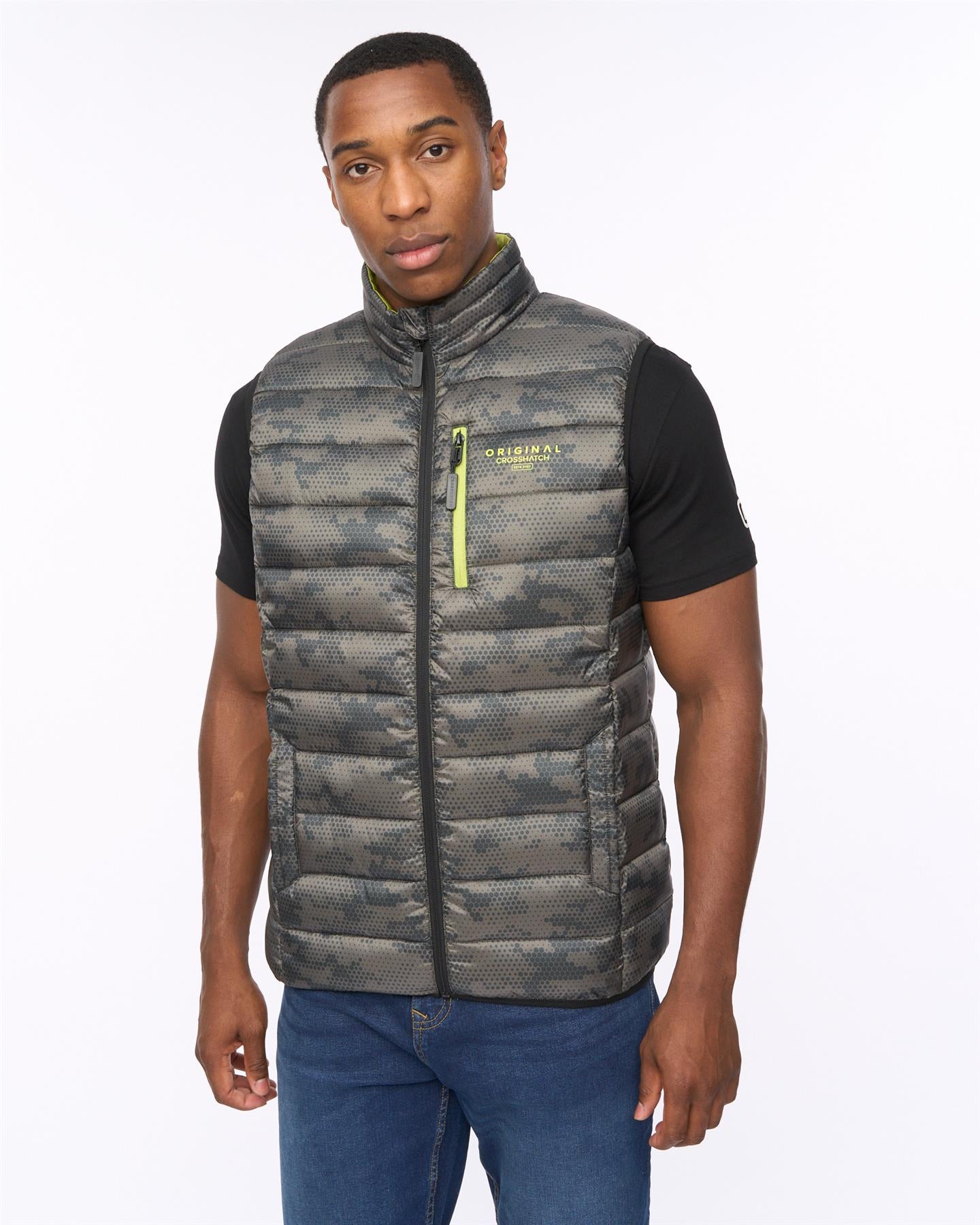 Mens Gattering Gilet Olive Camo
