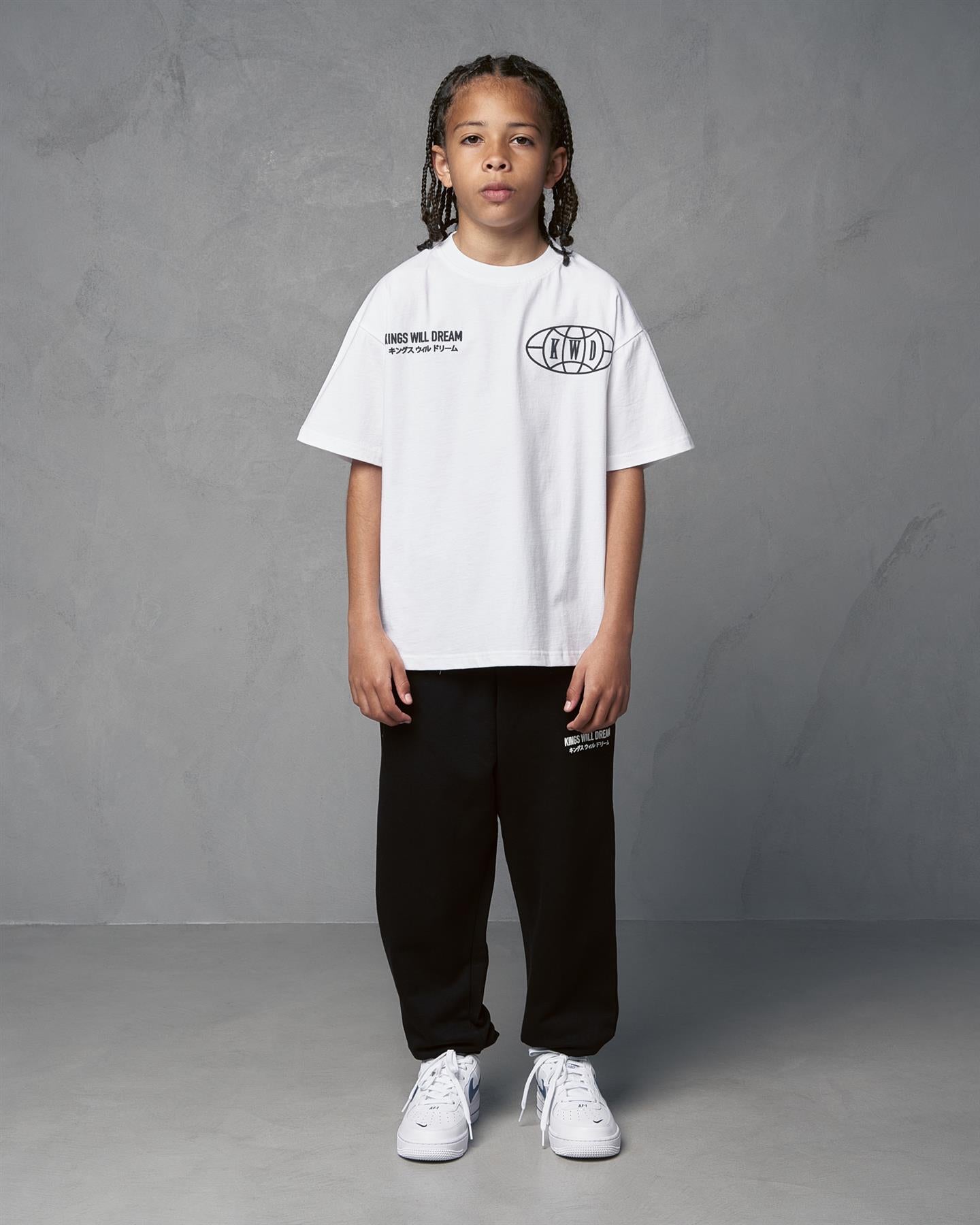 Kids Boys Studio Duo Line T-Shirt Optic White
