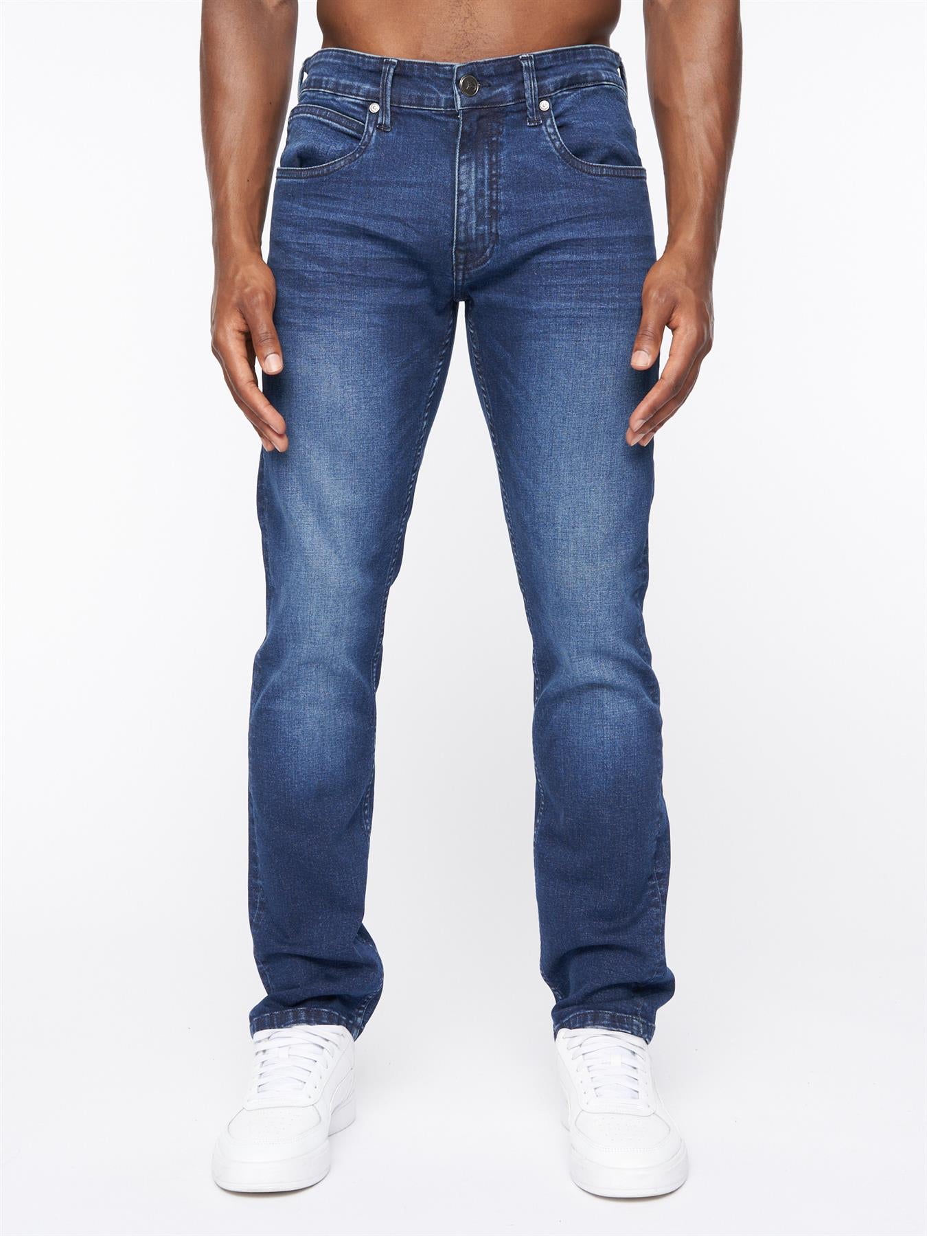 Crosshatch Mens Svelte Stretch Jeans Dark Wash