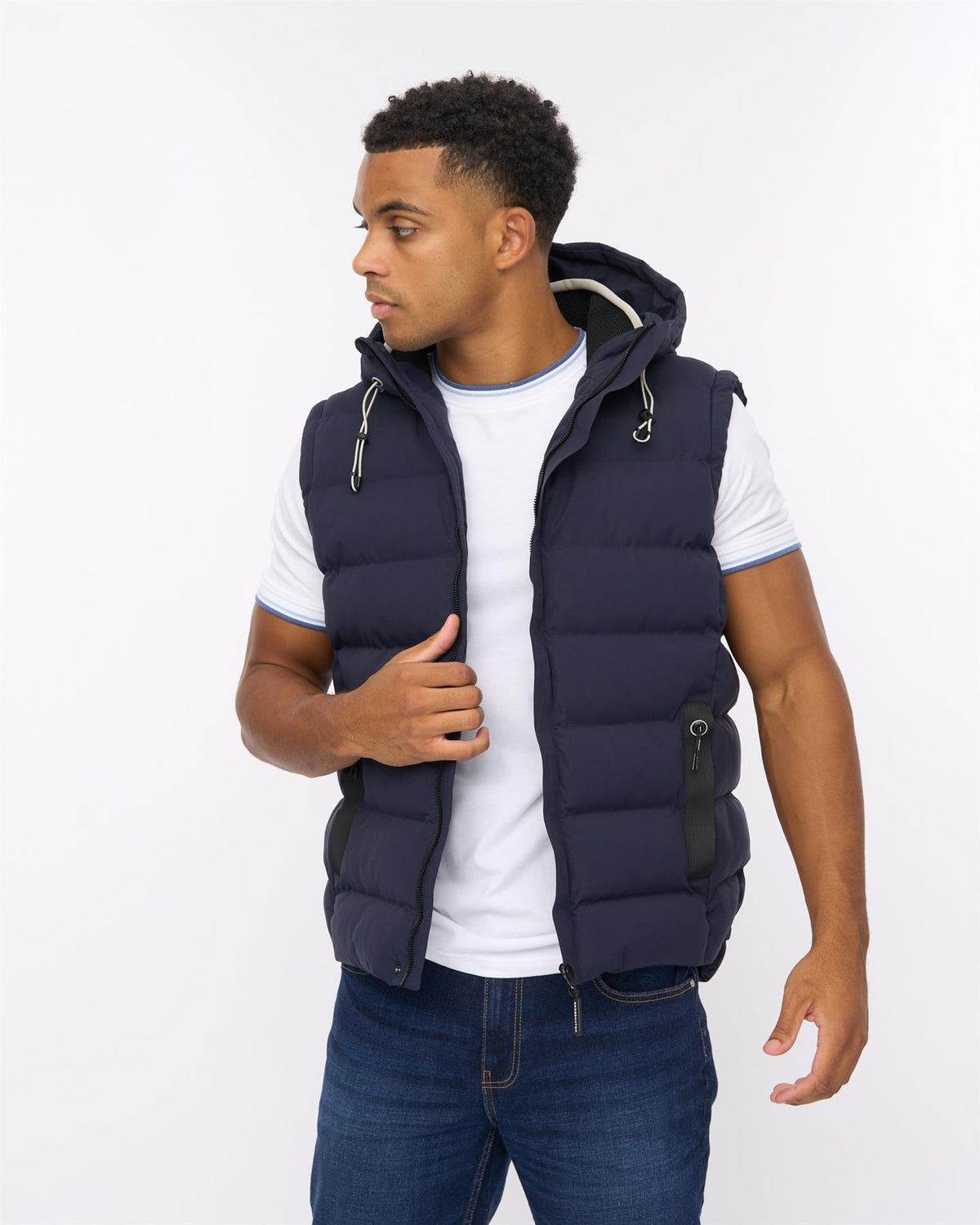 Kampleys Embossed Gilet Navy Navy