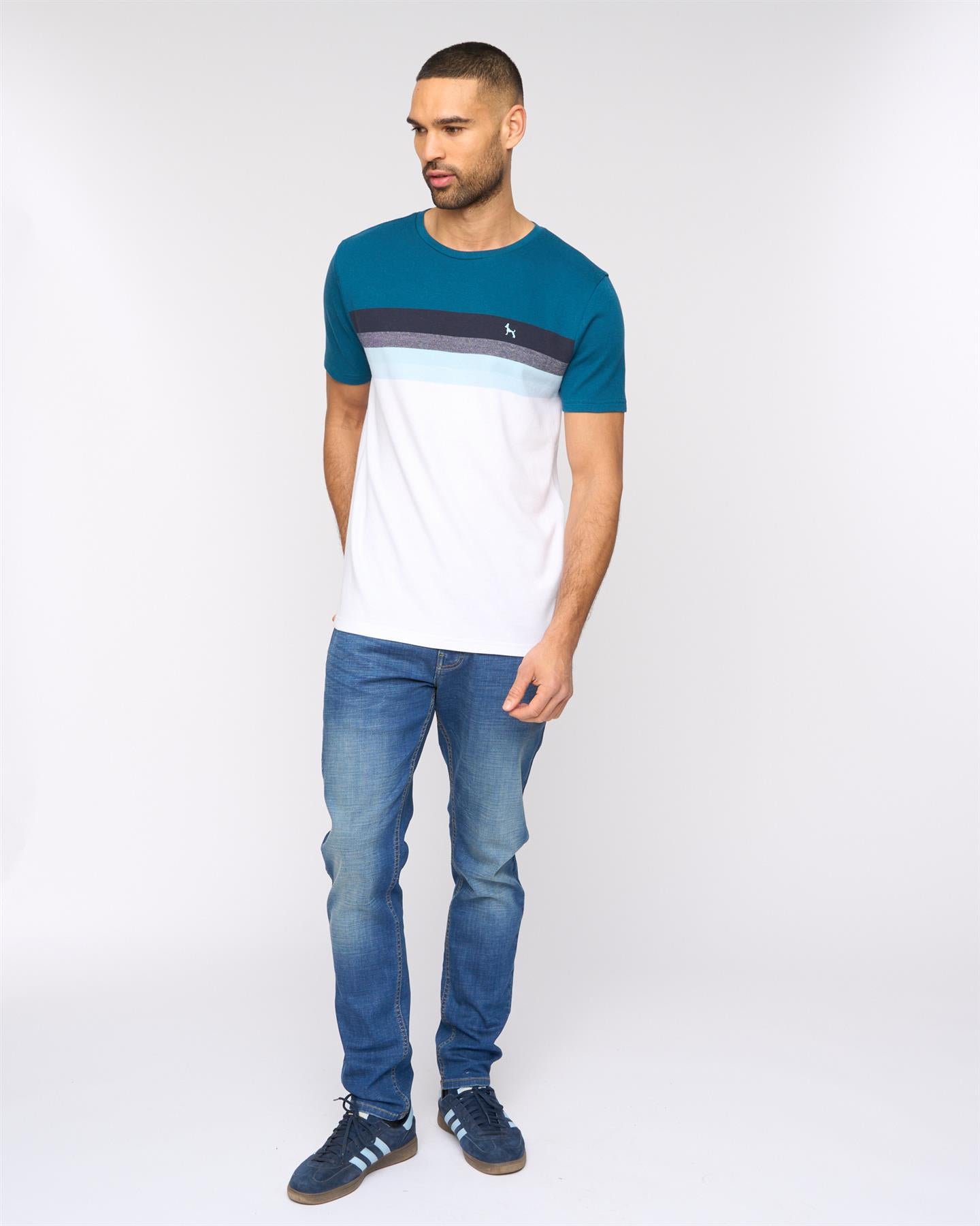 Mens Kemble T-Shirt Teal/Navy
