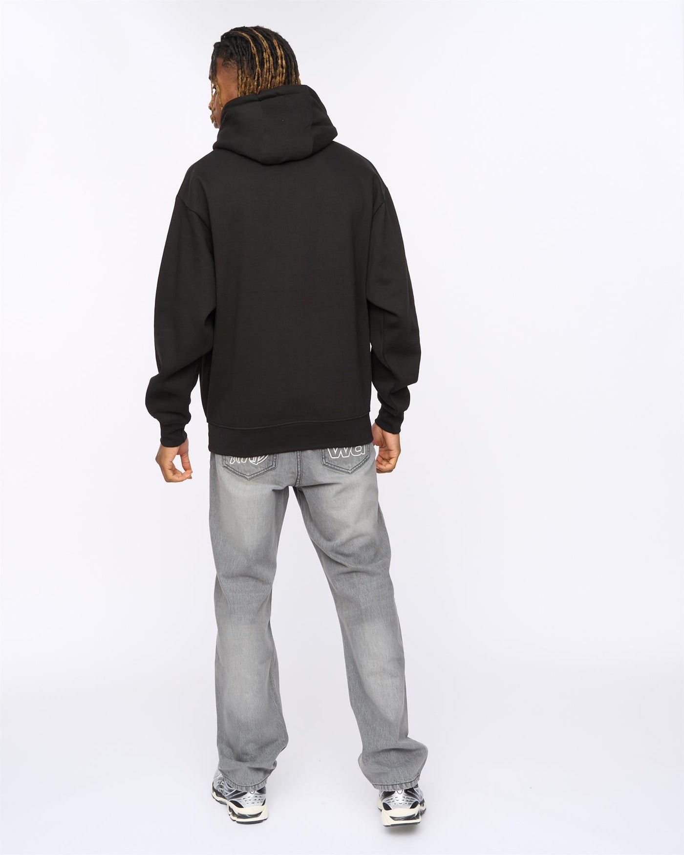 Mens Dashed Hoodie Black