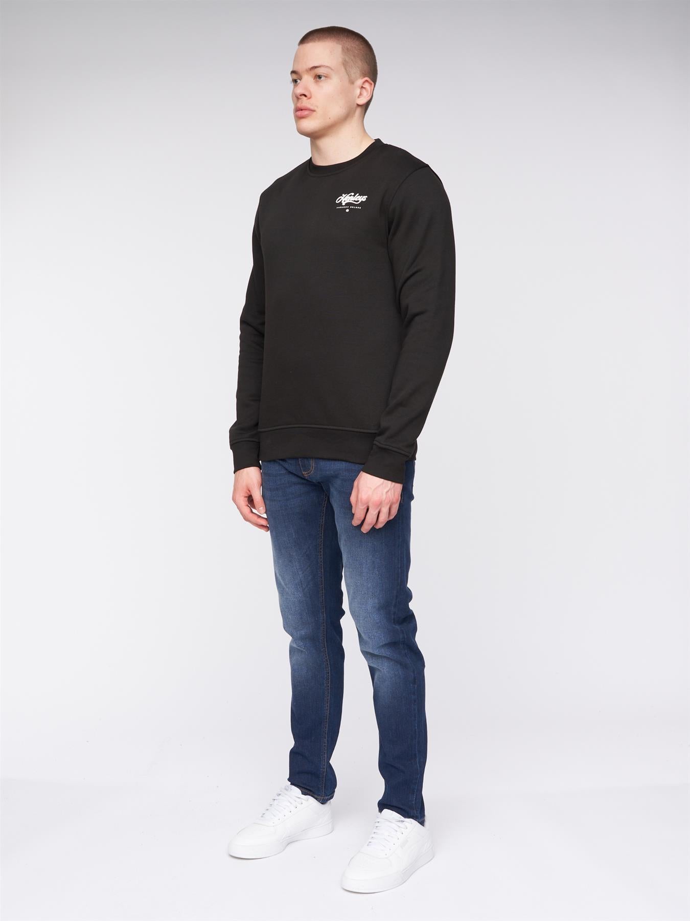 Mens Scripthen Crew Sweat Black