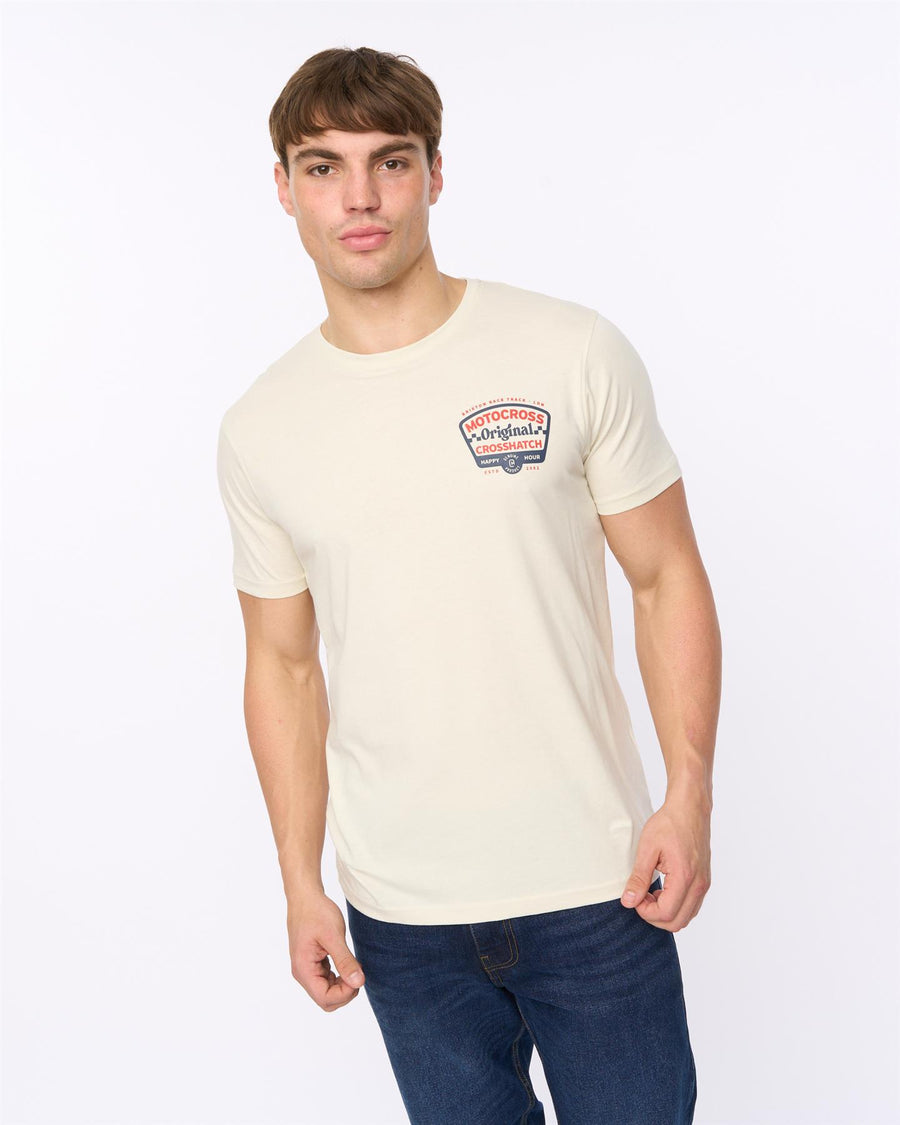 Mens Motocross T-Shirt Off White