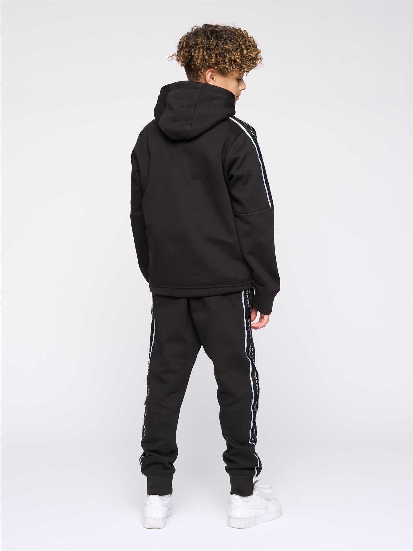 Kids Boys Techy Taped Tracksuit Black