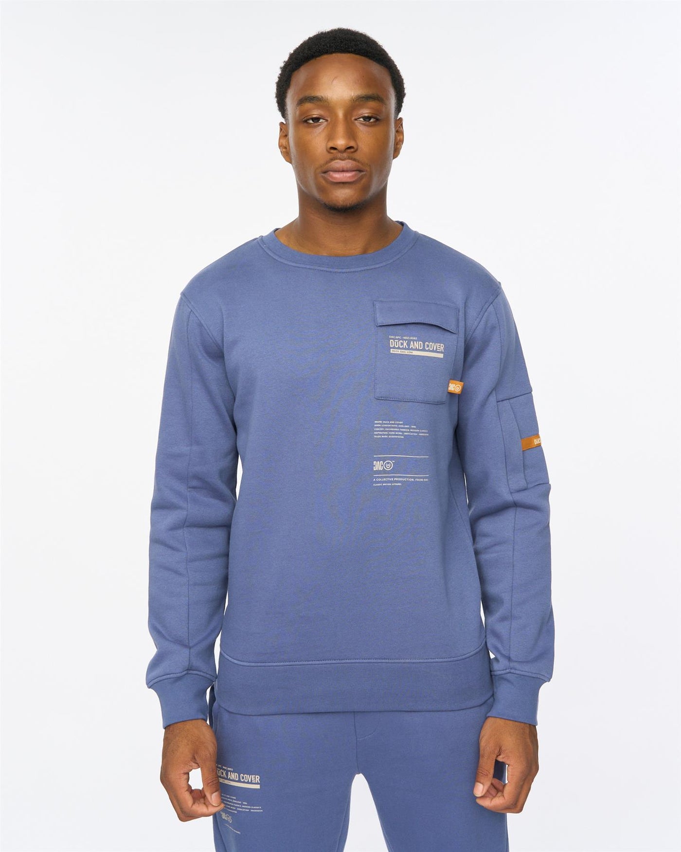 Mens Applewood Crew & Joggers Set Denim Blue