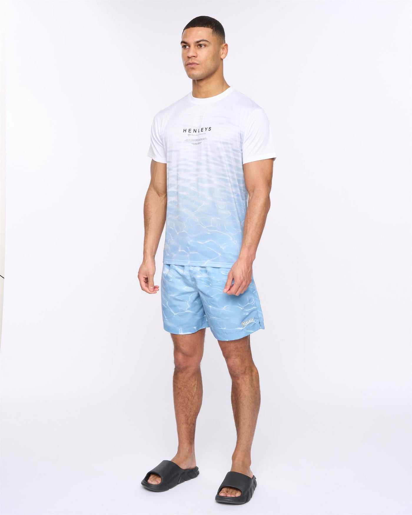 Mens Henpool T-Shirt Denim Blue