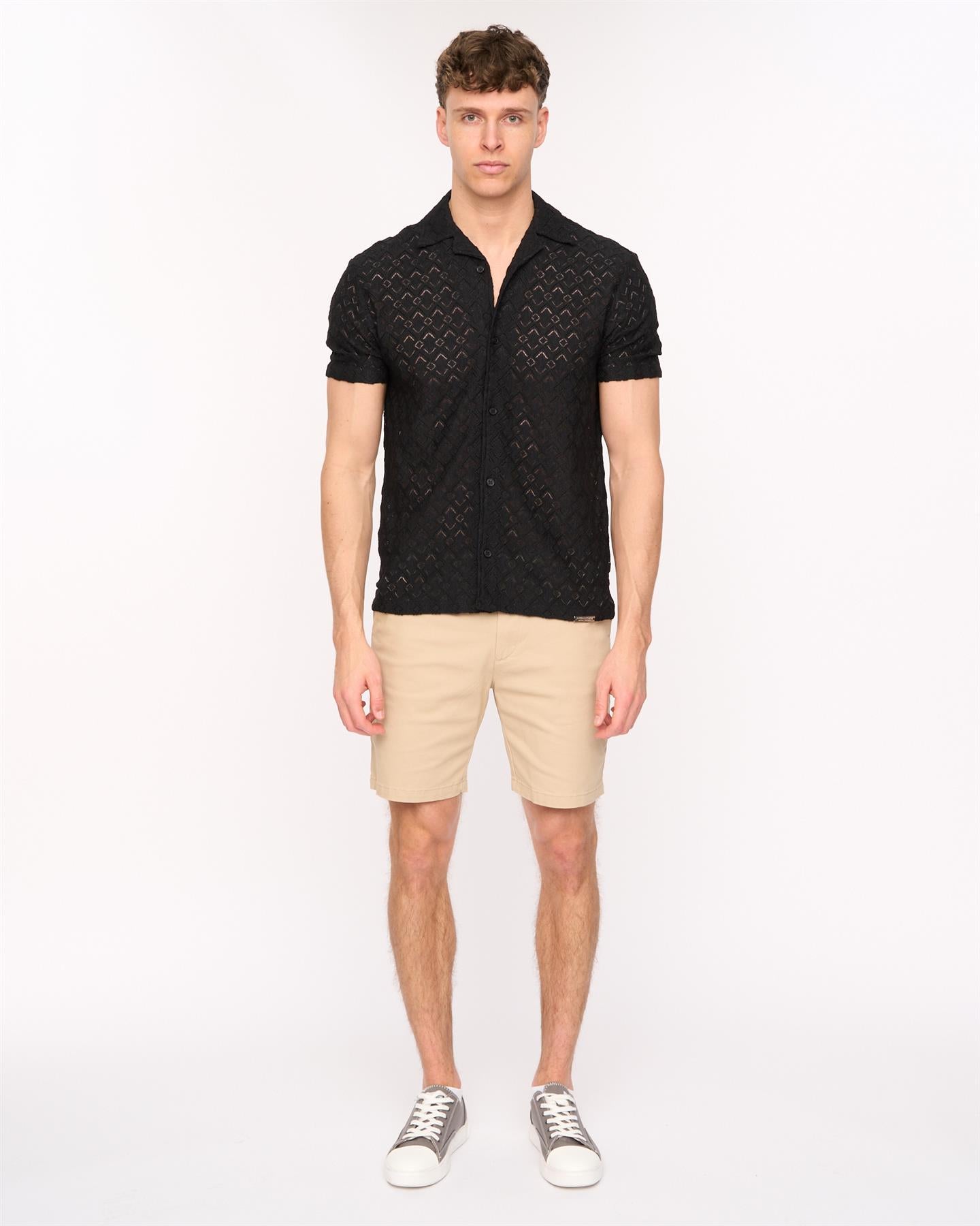 Mens Foxborough Knit Shirt Black