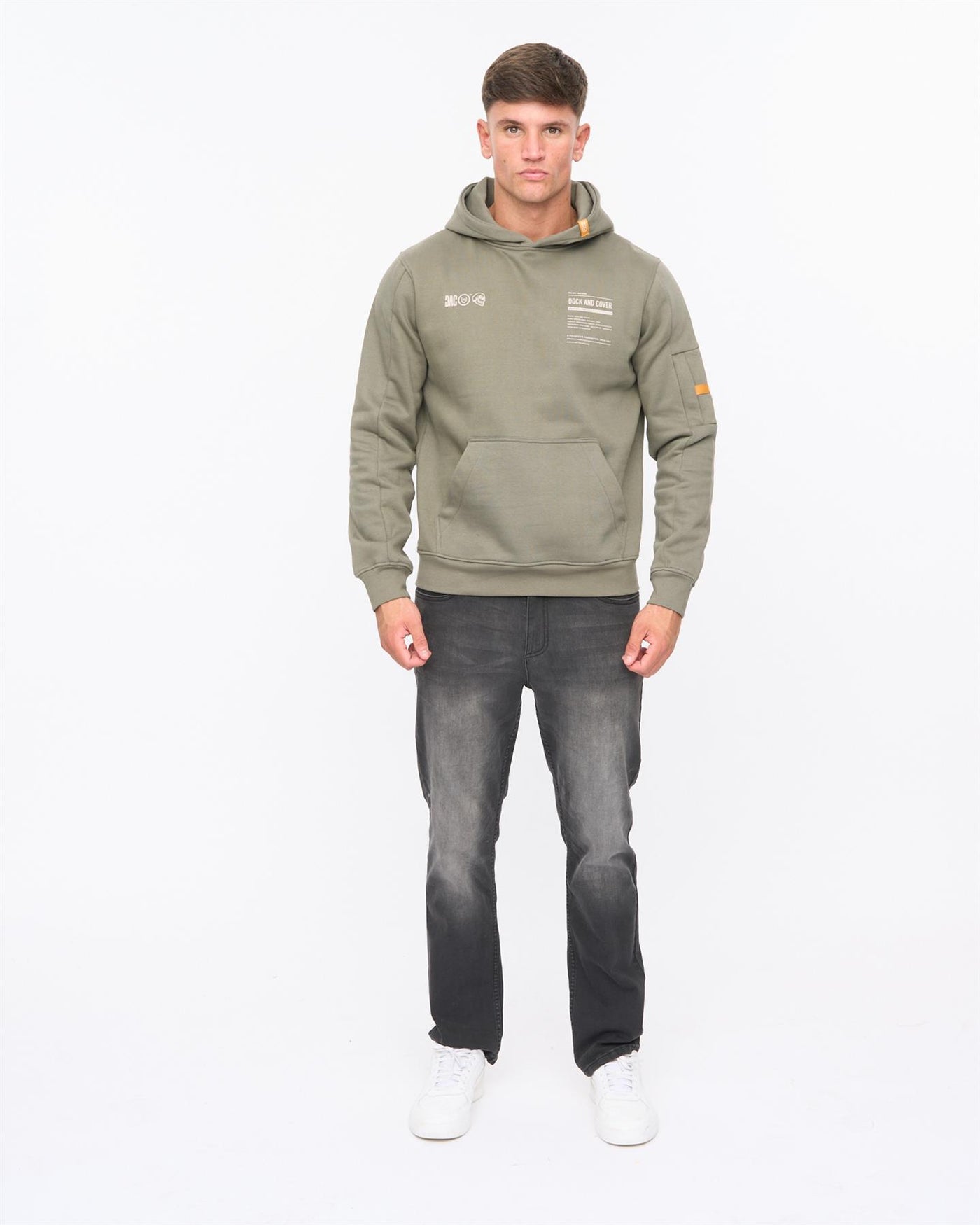Mens Skullmatic Hoodie Dark Olive