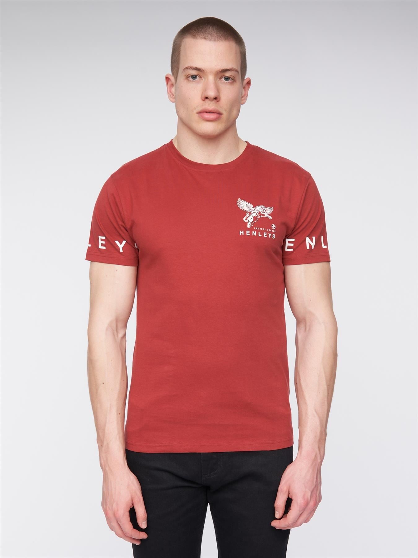 Mens Henflare T-Shirt Deep Red