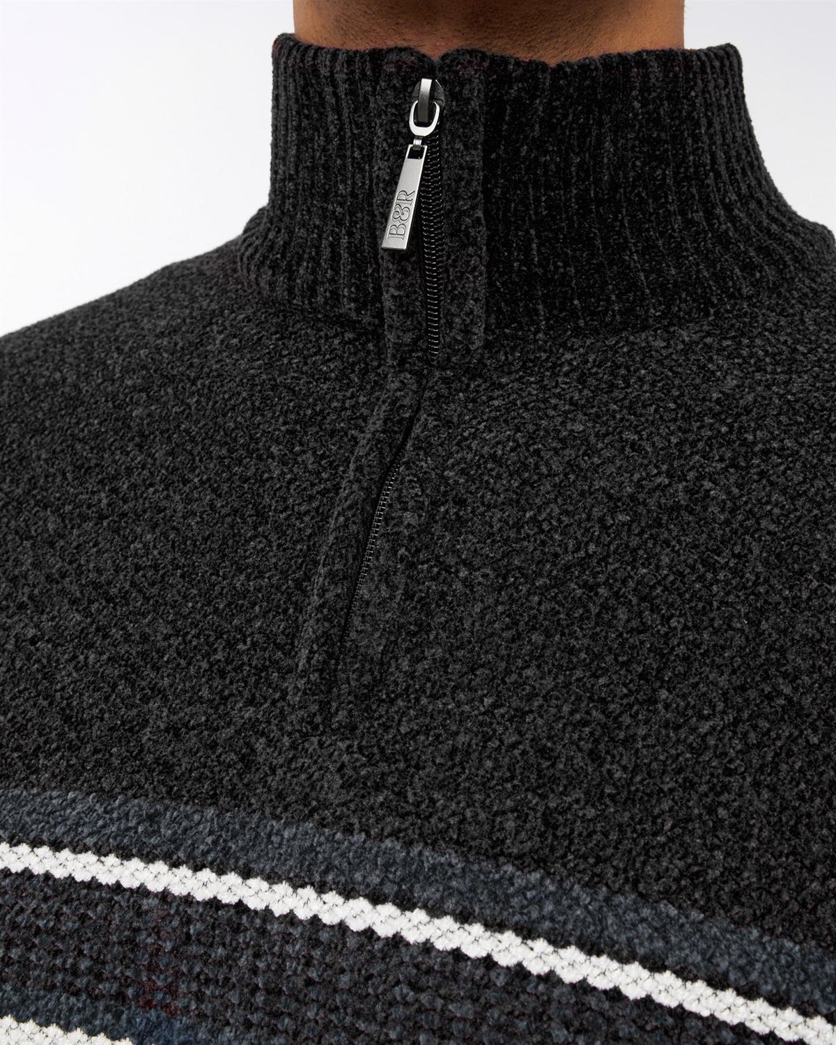 Feldstan 1/4 Zip Jumper Black/Charcoal