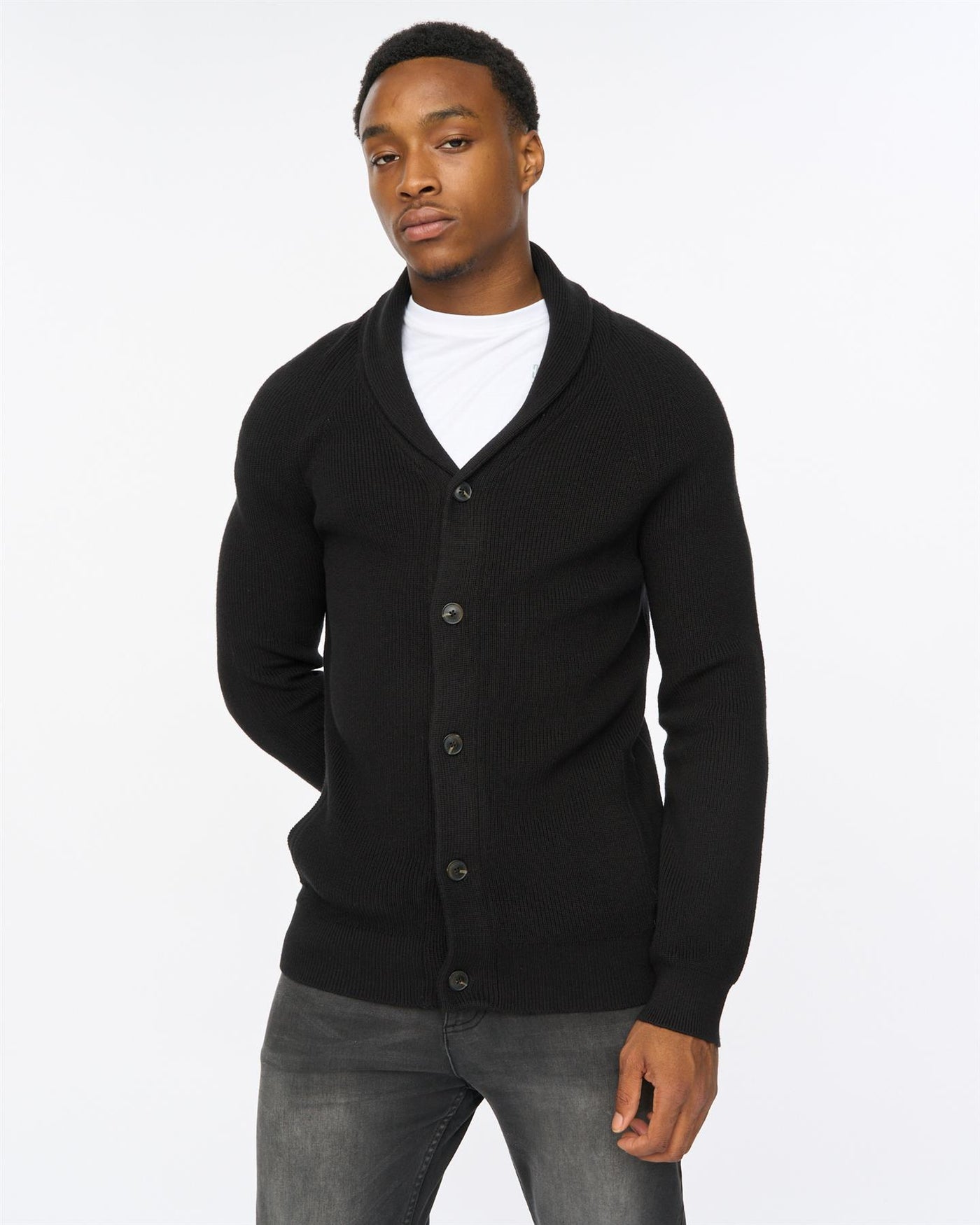 Mens Venosa Shawl Cardigan Black