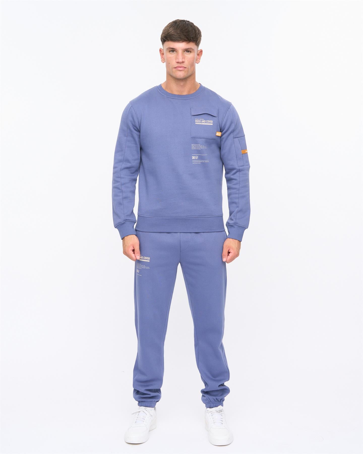 Mens Applewood Crew Sweat Denim Blue