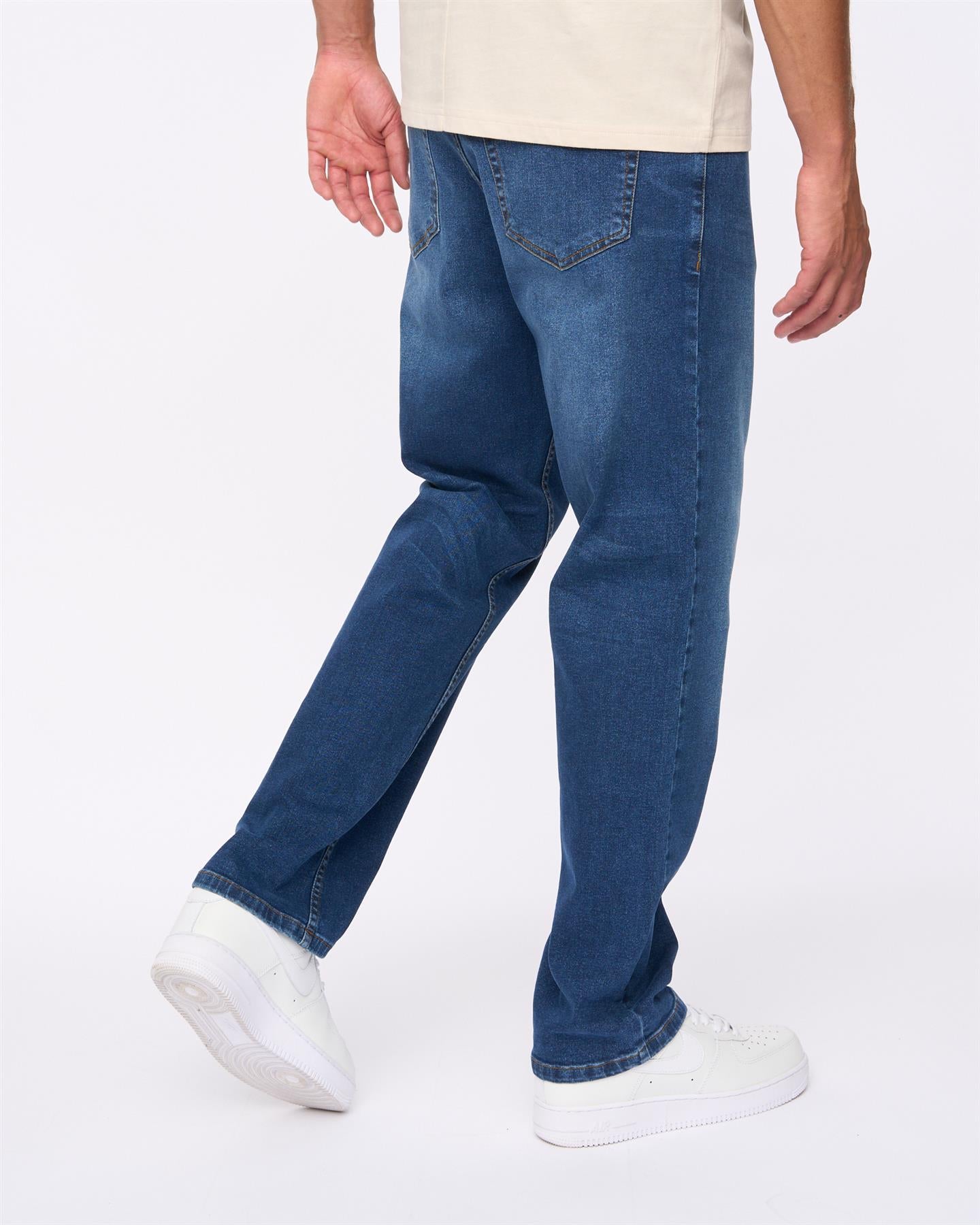 Mens Rushawn Relaxed Fit Jeans Mid Wash