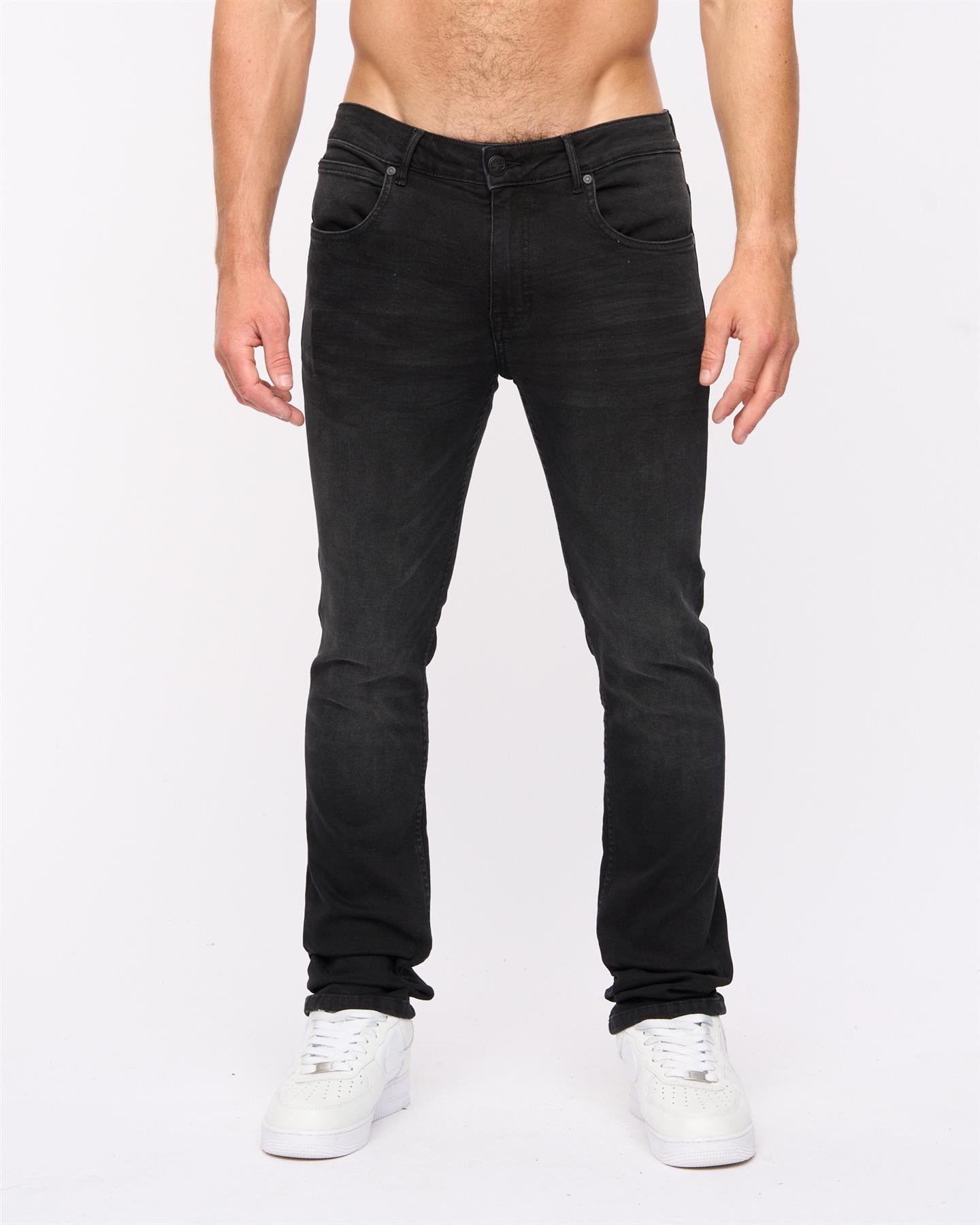 Mens Svelte Slim Fit Stretch Jeans Black Wash