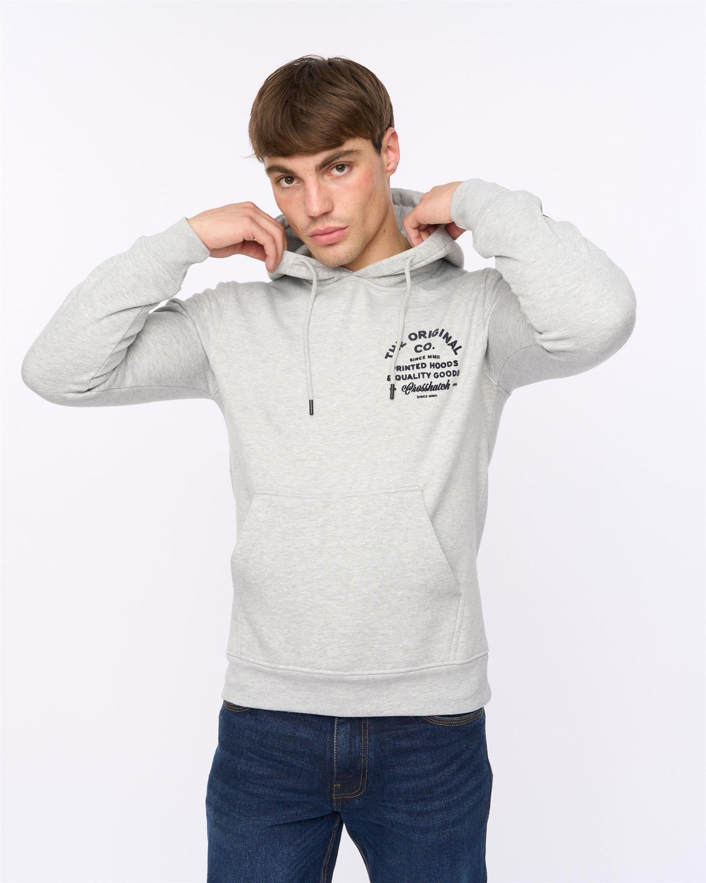 Mens Shoptown Hoodie Grey Marl