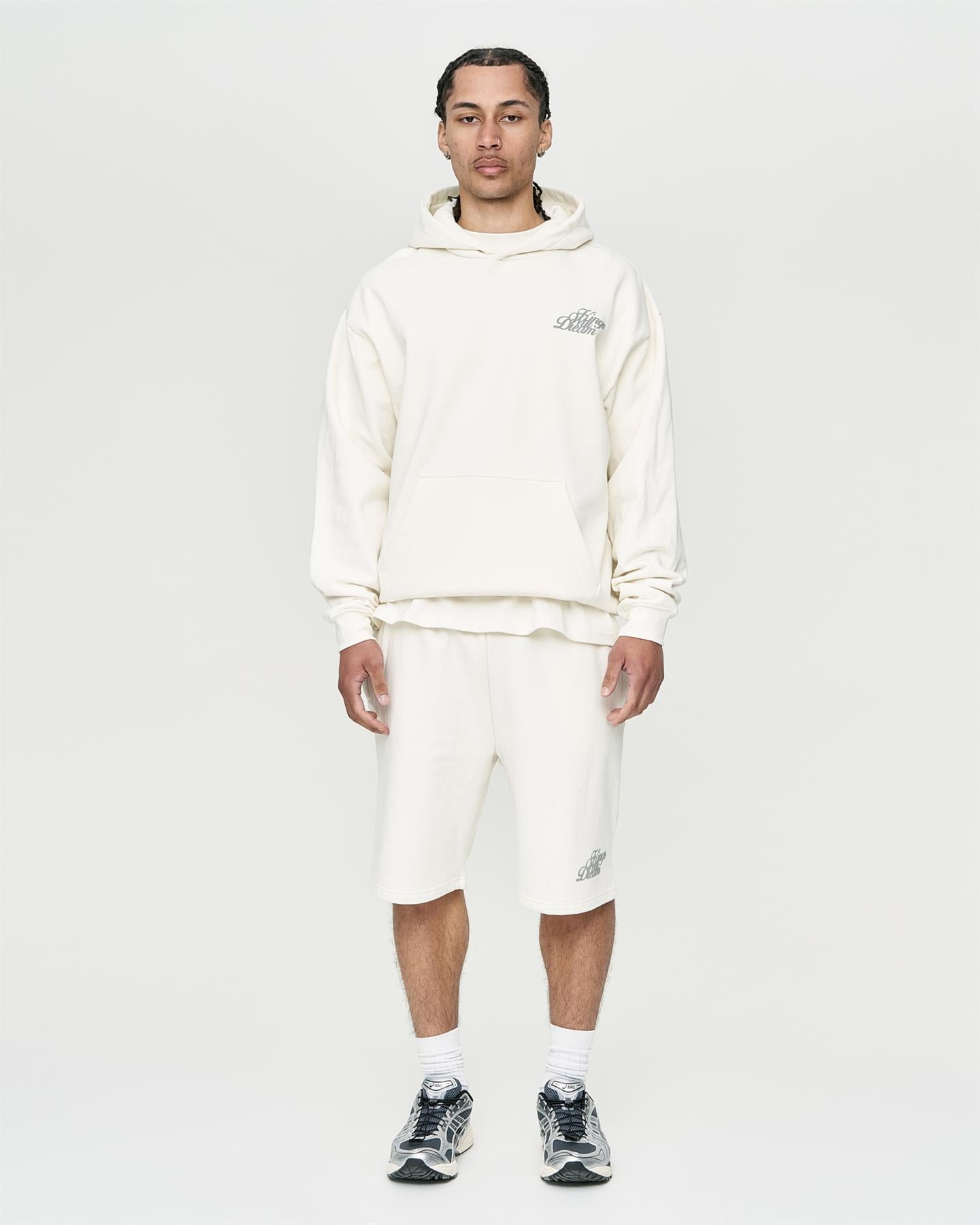 Mens Studio Scripted Hoodie Off White