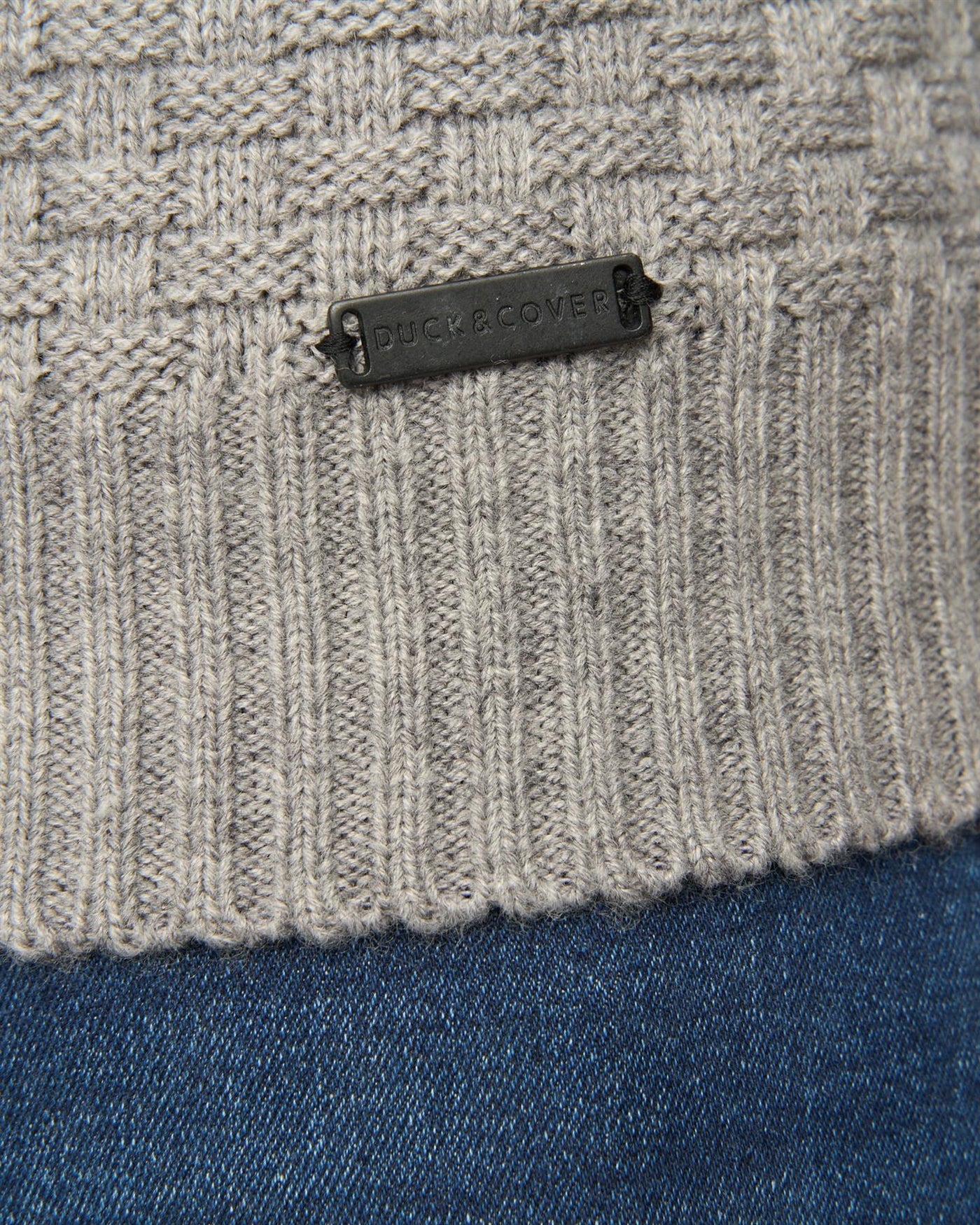 Mens Matera Textured Knit Grey Marl