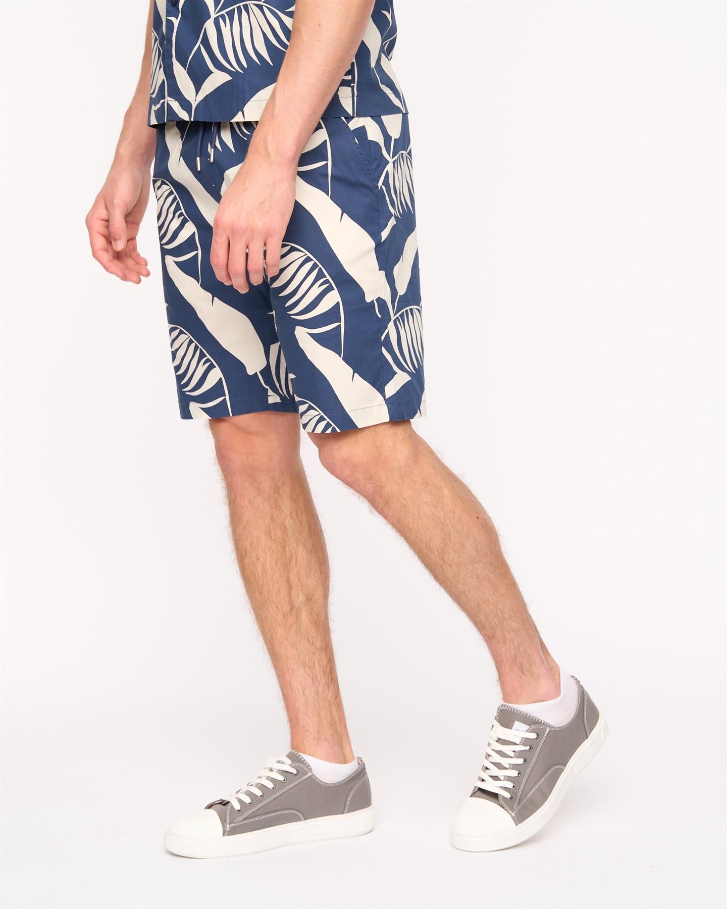 Mens Hopkinton Shirt & Shorts Set Navy