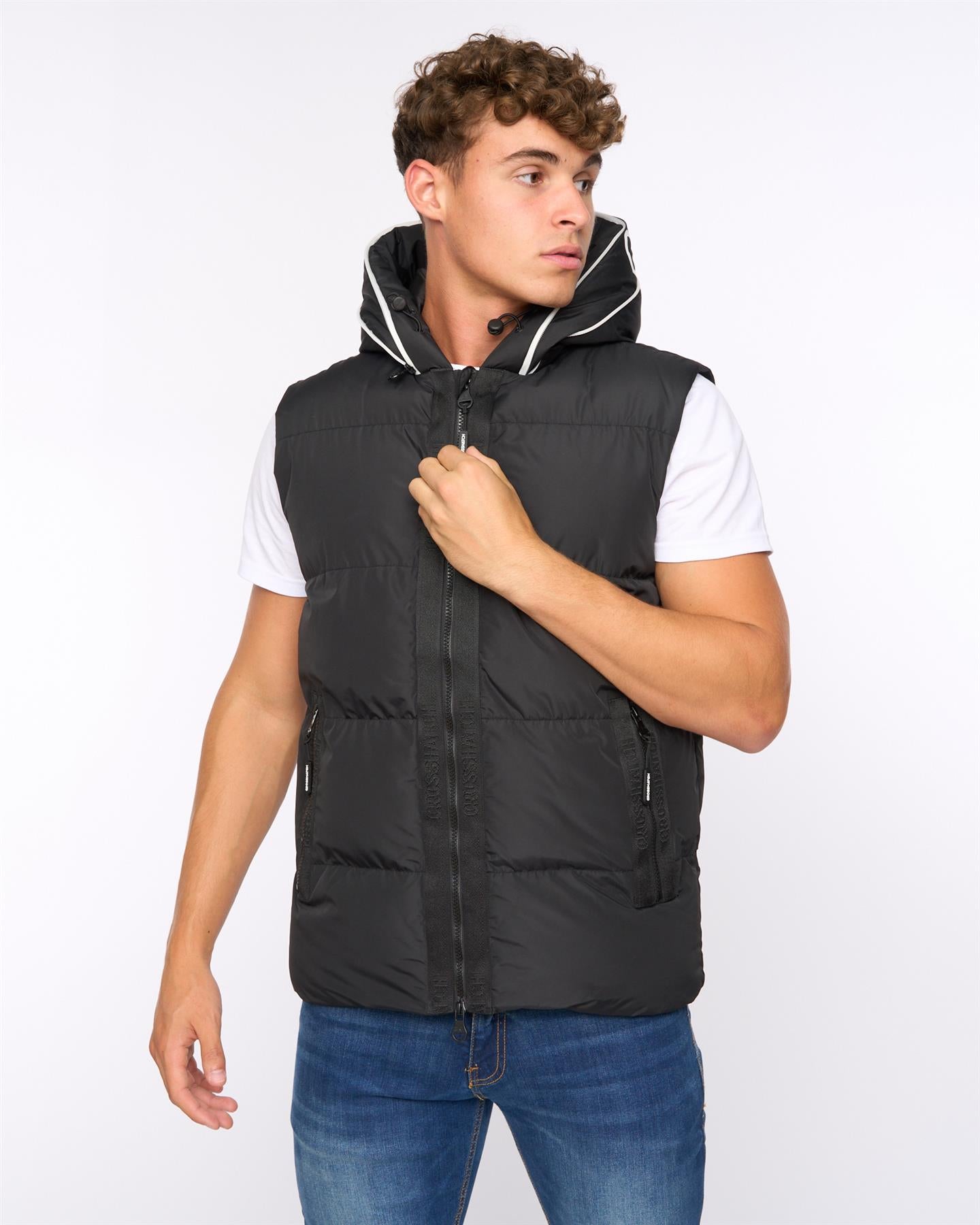 Mens Sandbox Hooded Gilet Black