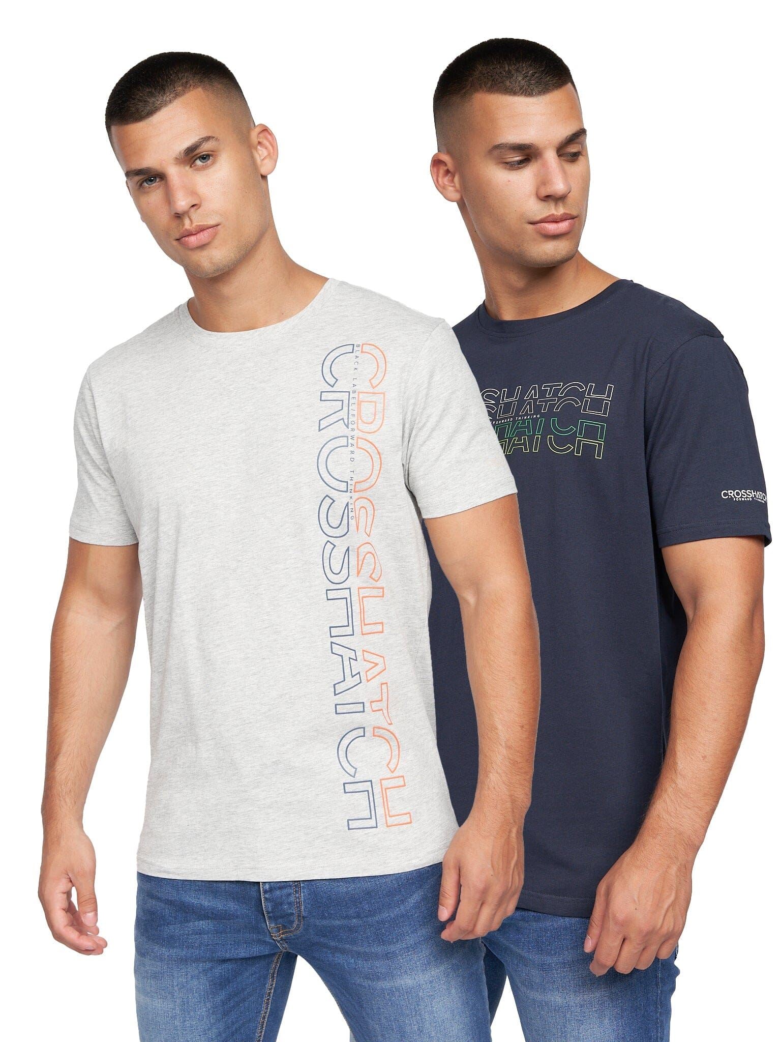 Cramtar T-Shirt 2pk Navy/Grey Marl