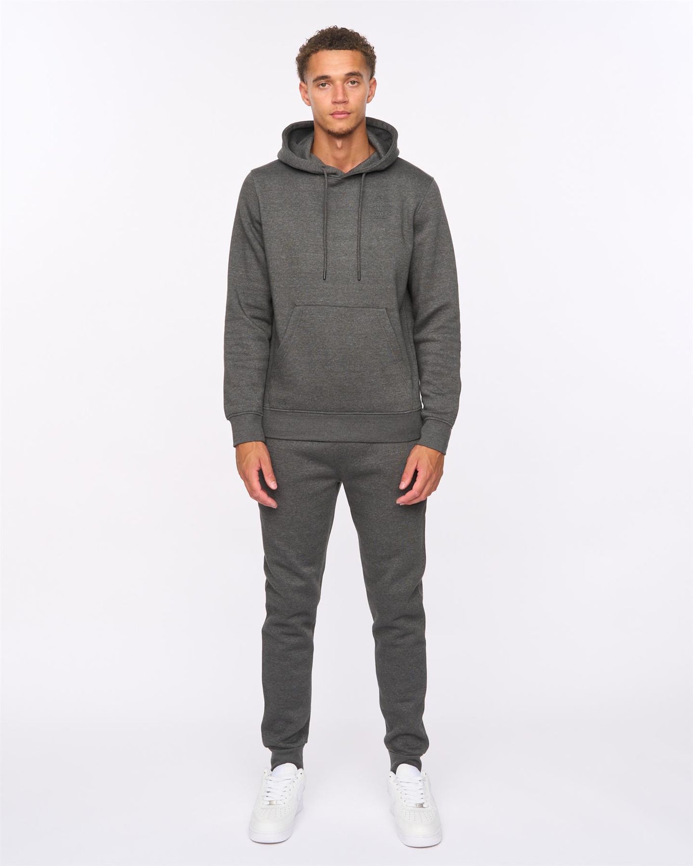 Mens Merchell Jog Set Charcoal Marl