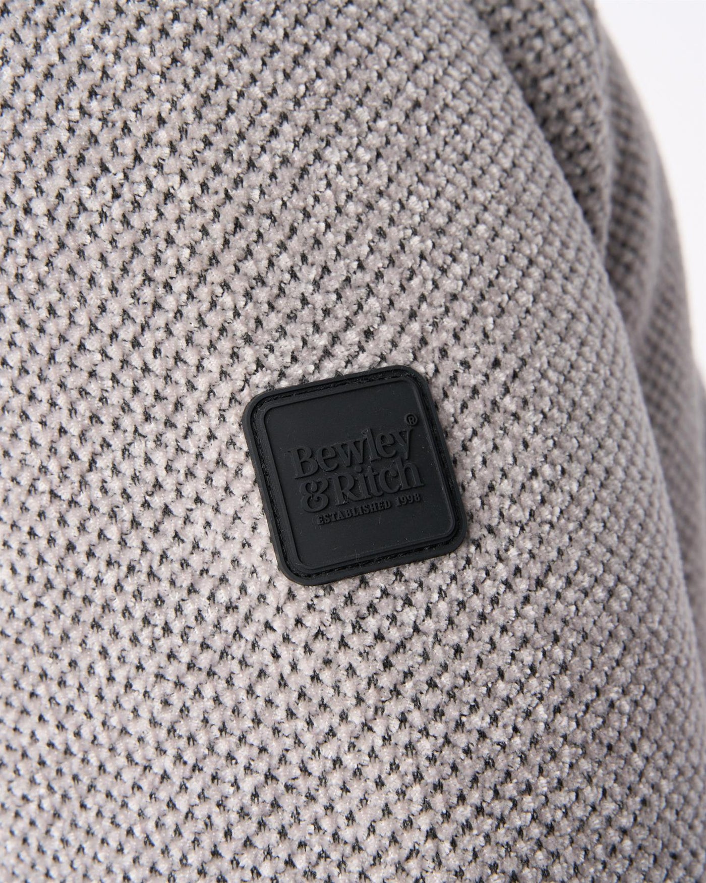 Mens Gladstone Funnel Kneck Zip Knit Light Grey