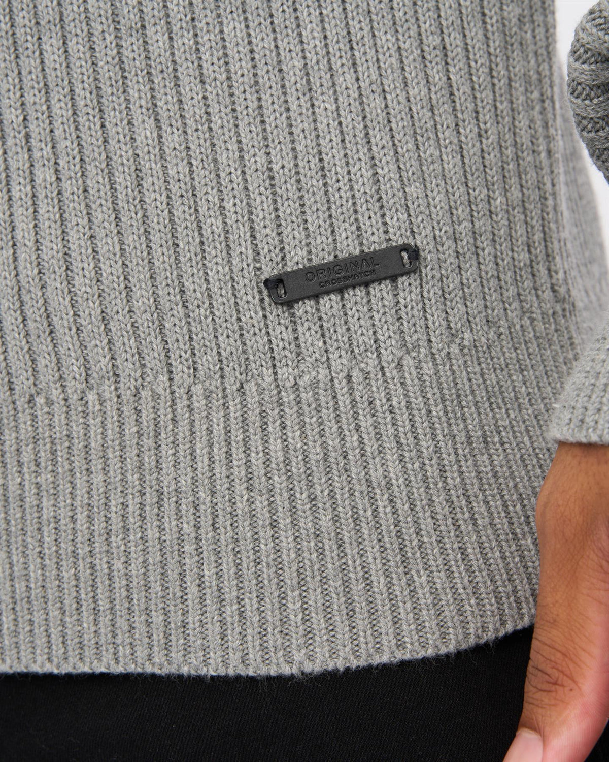 Mens Havaline 1/4 Zip Knit Grey Marl