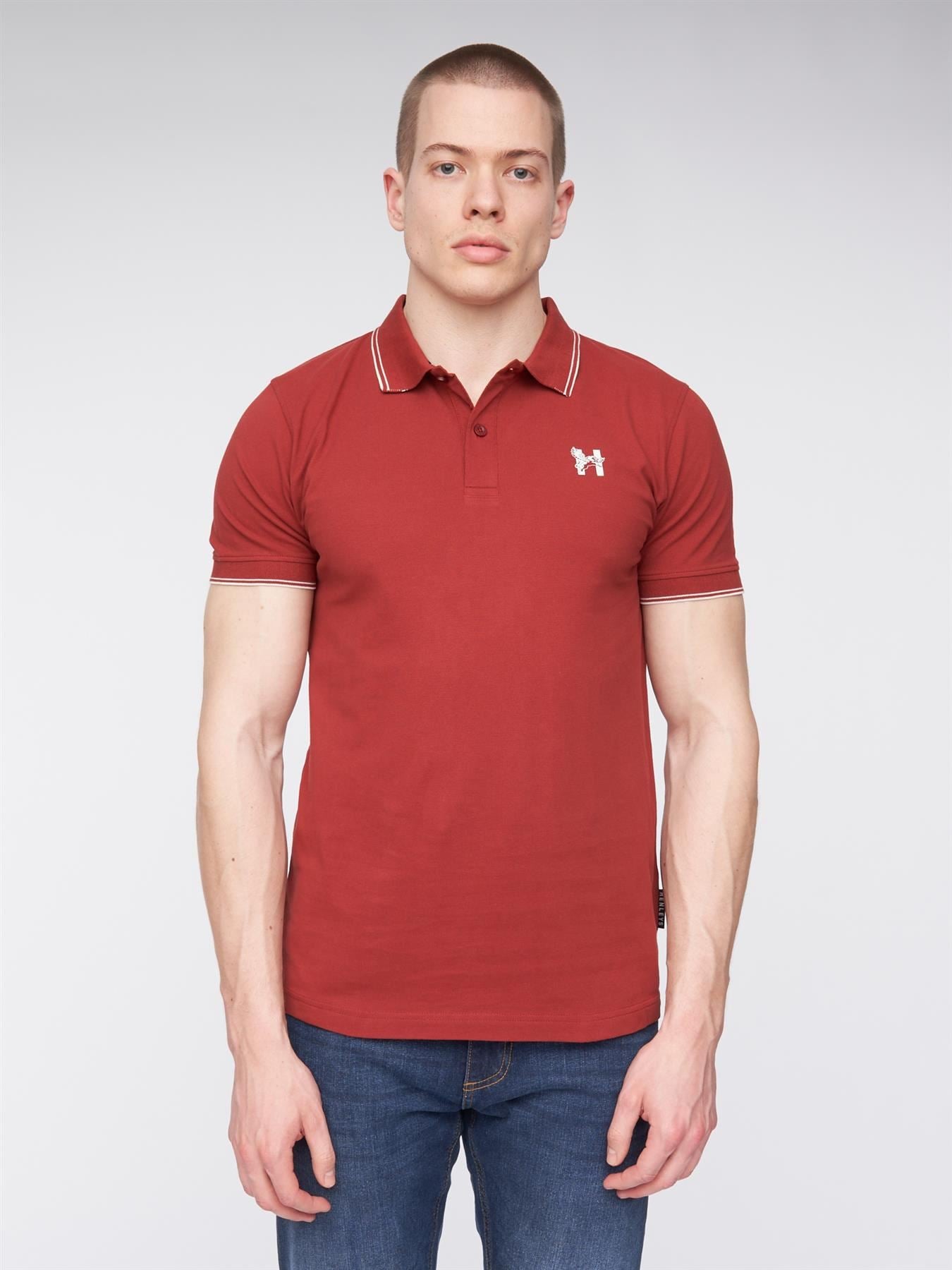 Mens Henflare Polo Deep Red