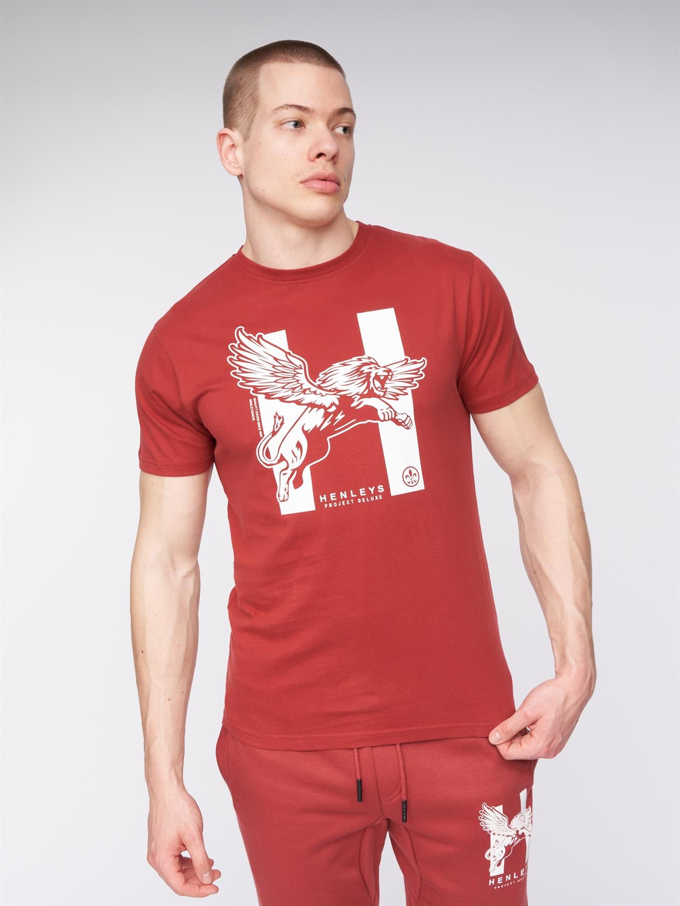 Mens Curveball T-Shirt Deep Red