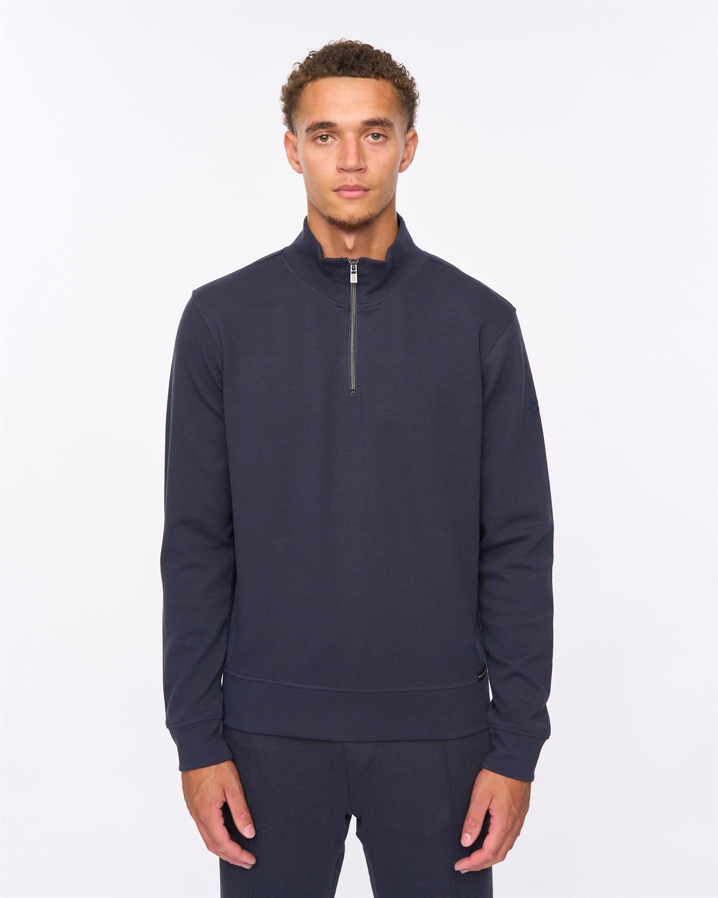 Mens Slellmoore 1/4 Zip Hoodie Navy