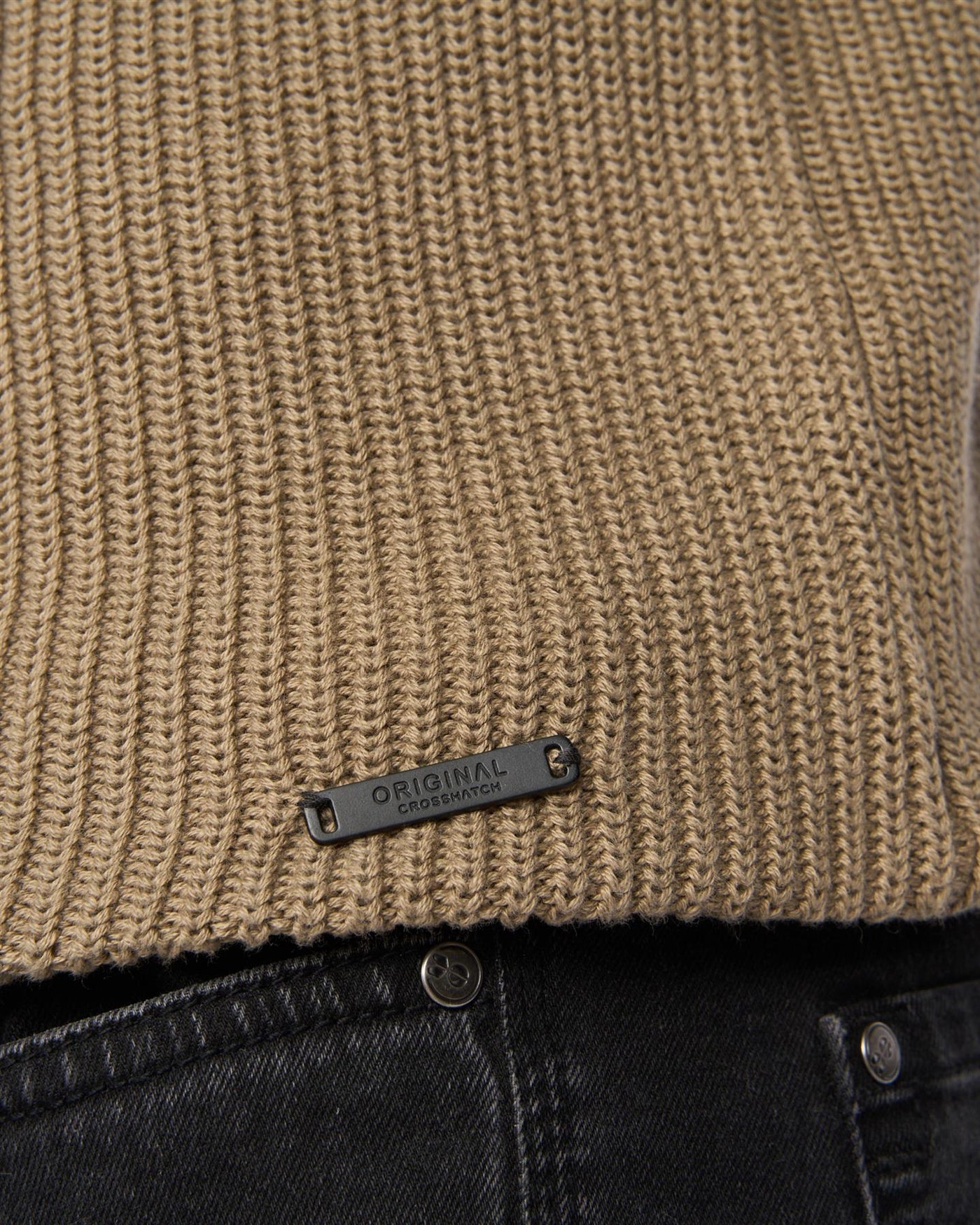 Mens Jampster Crew Knit Taupe