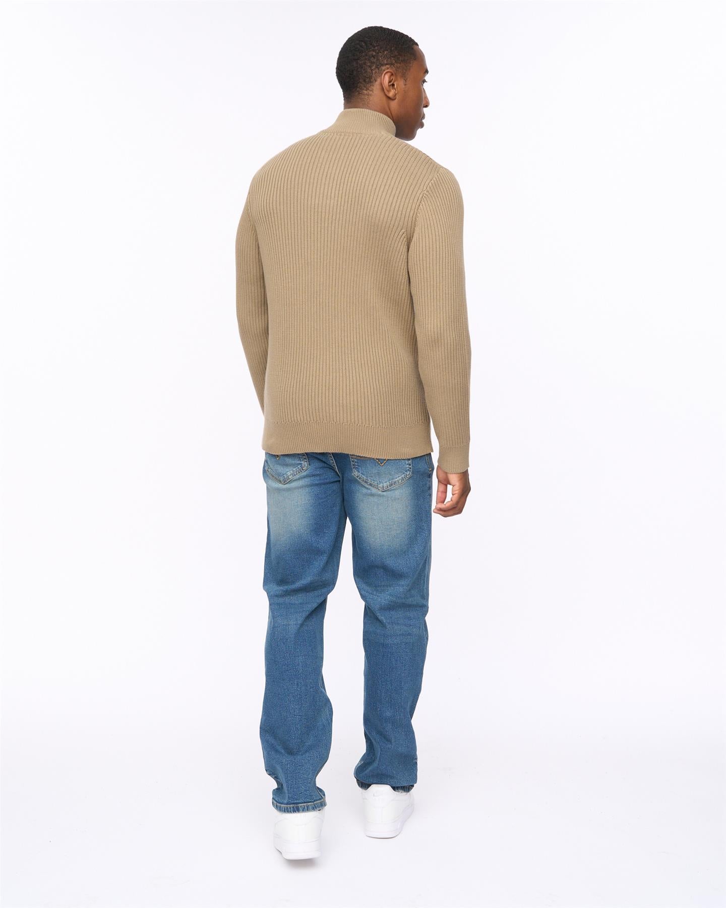 Mens Wellburys Chunky Knit Taupe