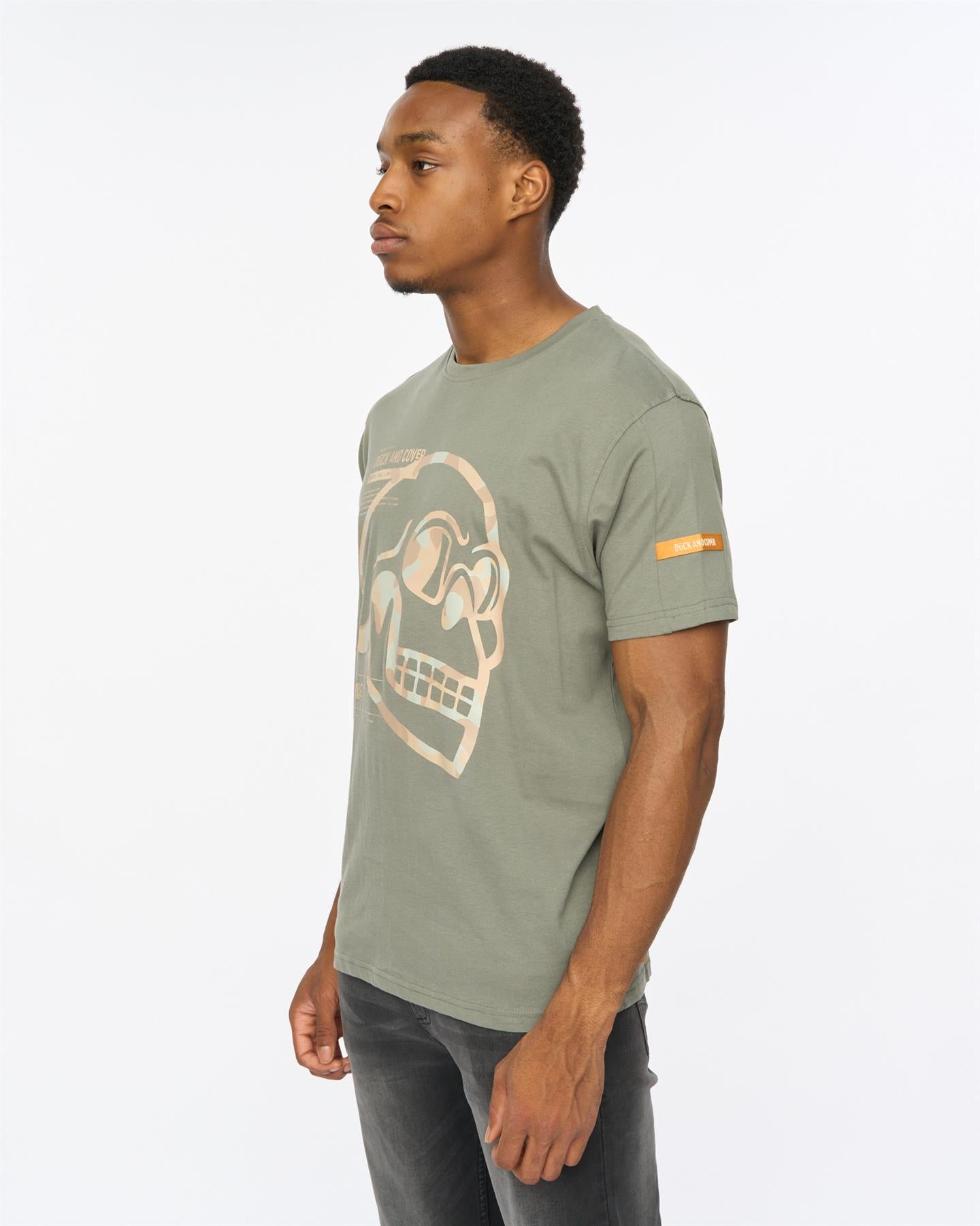 Mens Skullmatic T-Shirt Dark Olive
