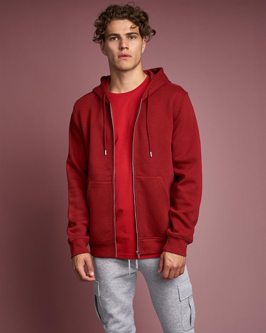 Garret Zip Thru Hoodie Red