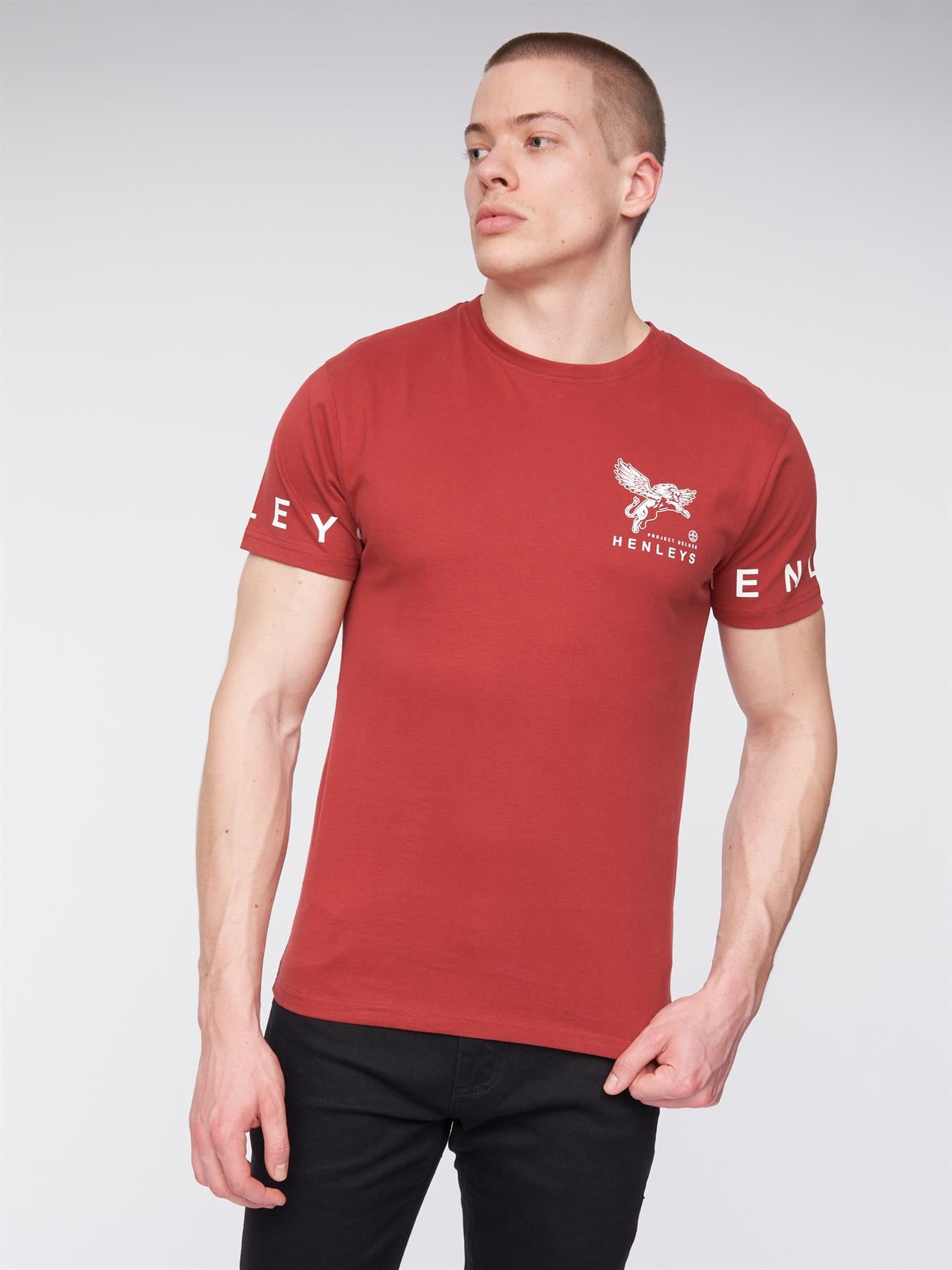 Mens Henflare T-Shirt Deep Red