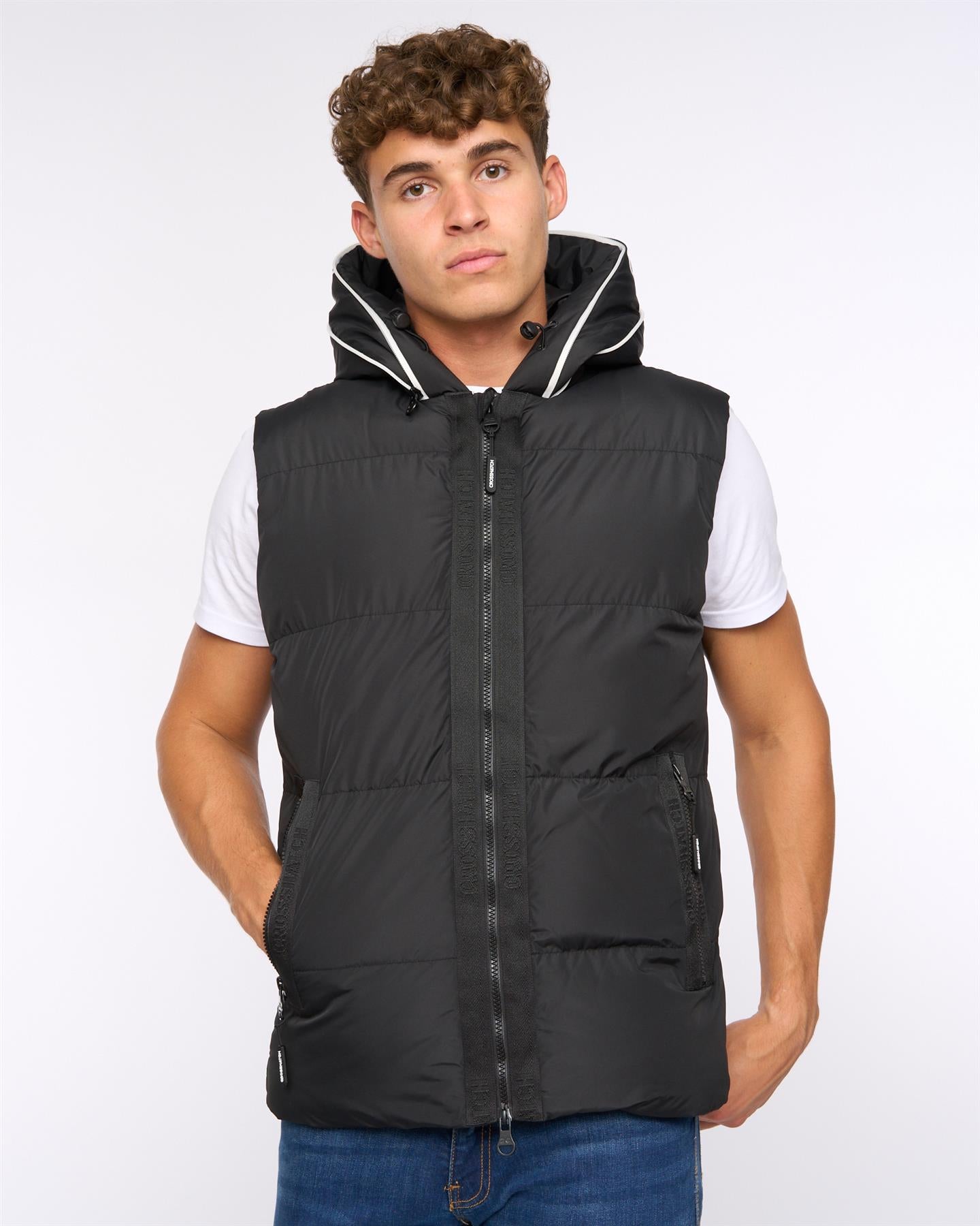 Mens Sandbox Hooded Gilet Black