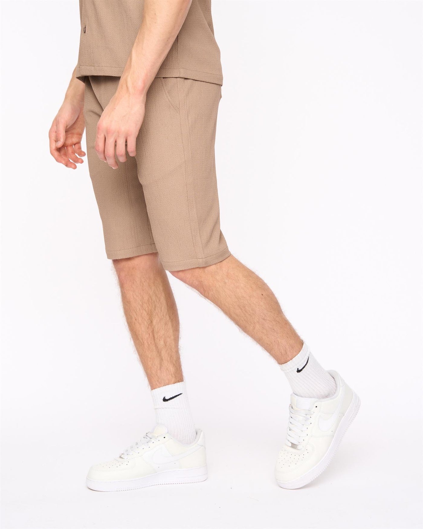 Mens Hingham Shirt & Shorts Set Taupe