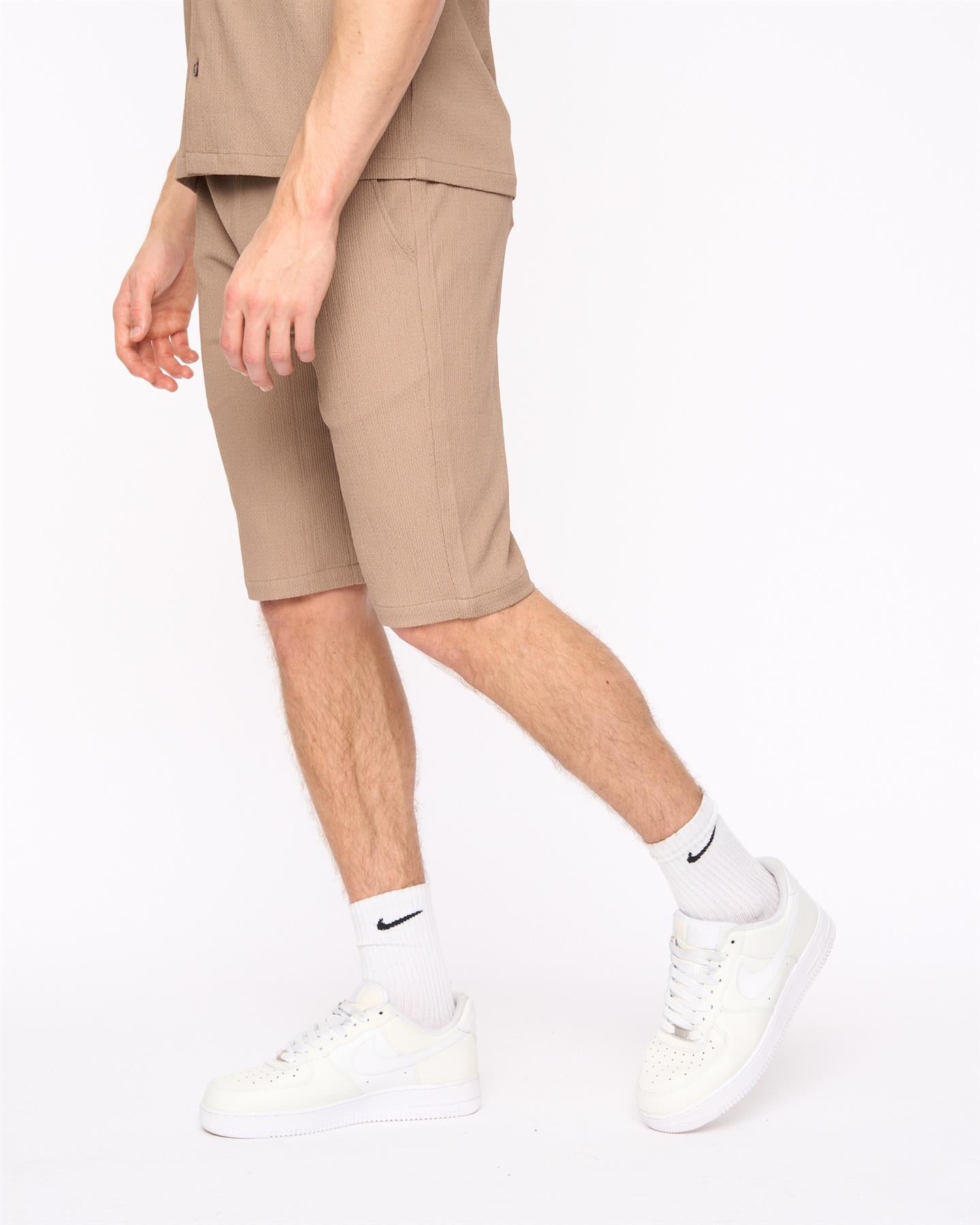 Mens Hingham Shirt & Shorts Set Taupe